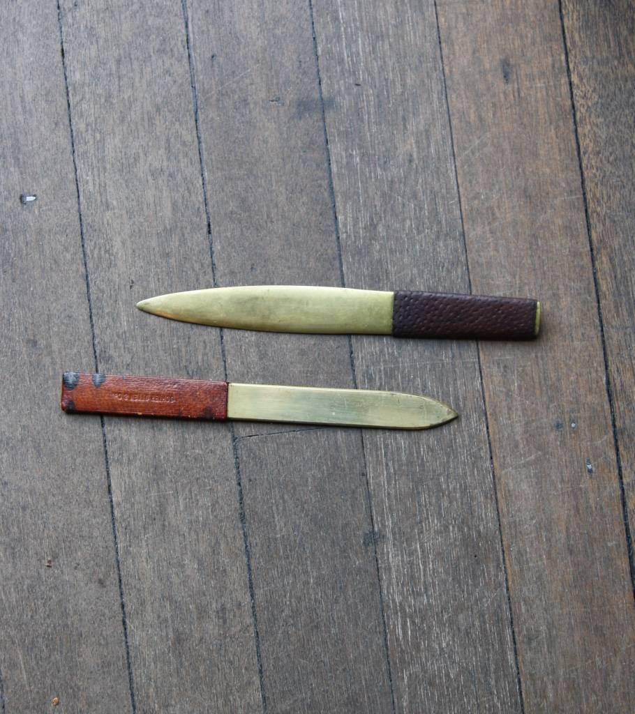 Brass and Ostrich Leather Letter Opener 1