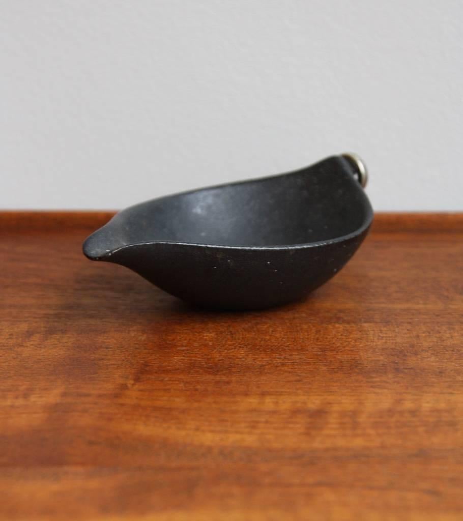 Mid-Century Modern Iron Ashtray with Brass Tamper
