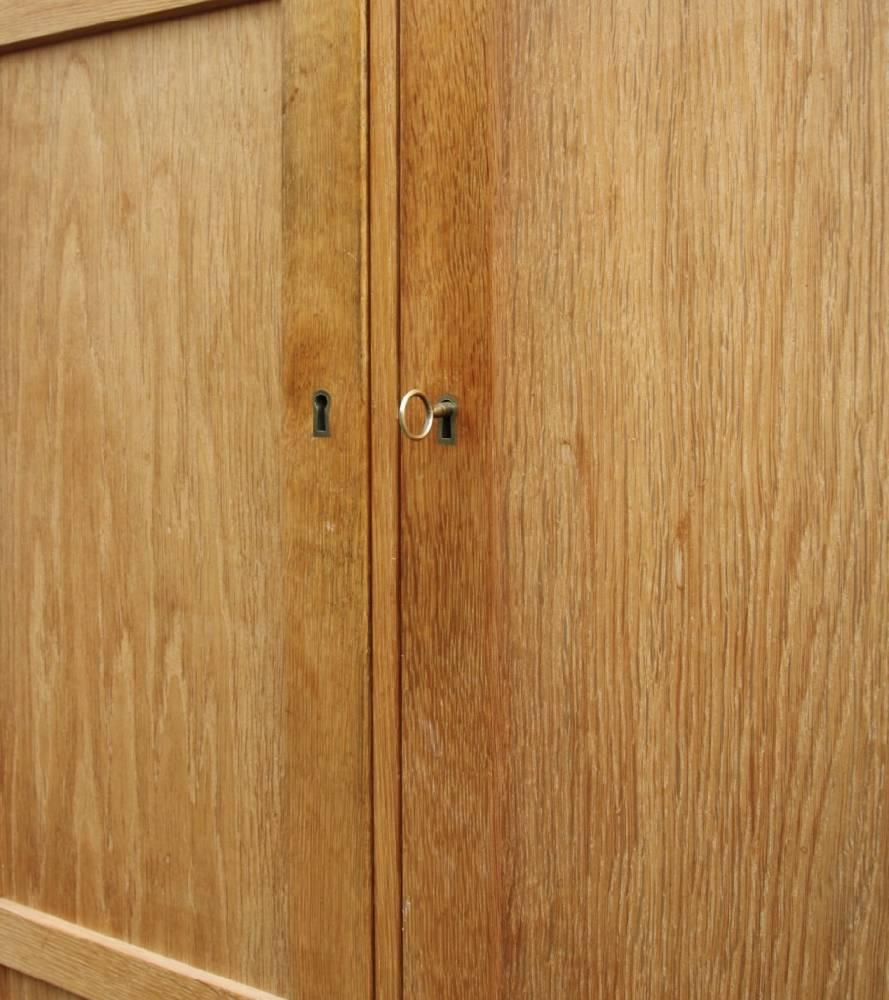 Carved Hans Wegner Pair of Oak Wardrobes