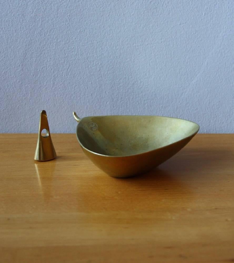 Austrian Carl Auböck Large Brass Ashtray with Tamper #2