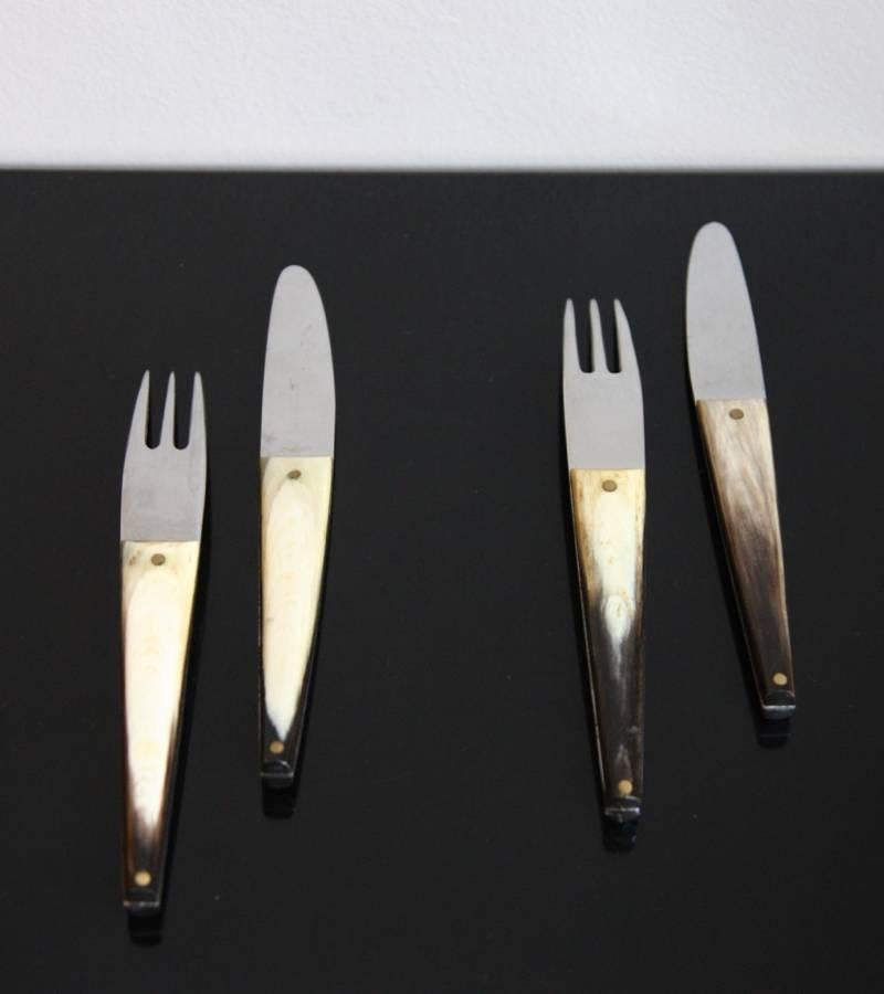 Austrian Carl Auböck Set of Two Forks & Knives #1