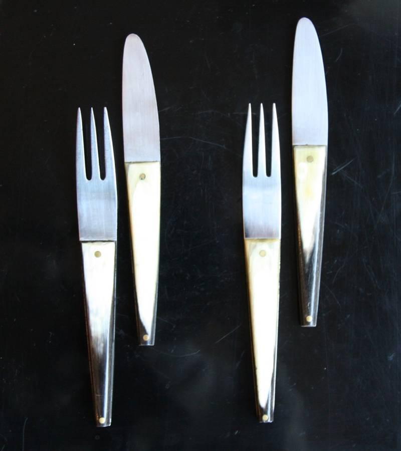 Modern Carl Auböck Set of Two Forks & Knives #1