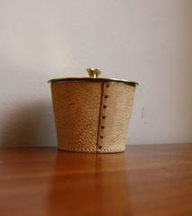 Carl Aubock Ostrich Leather Tobacco Jar