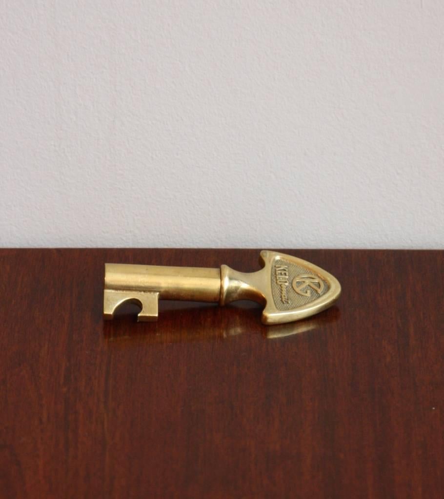 Modern Carl Auböck Brass Key Corkscrew with Elephant For Sale