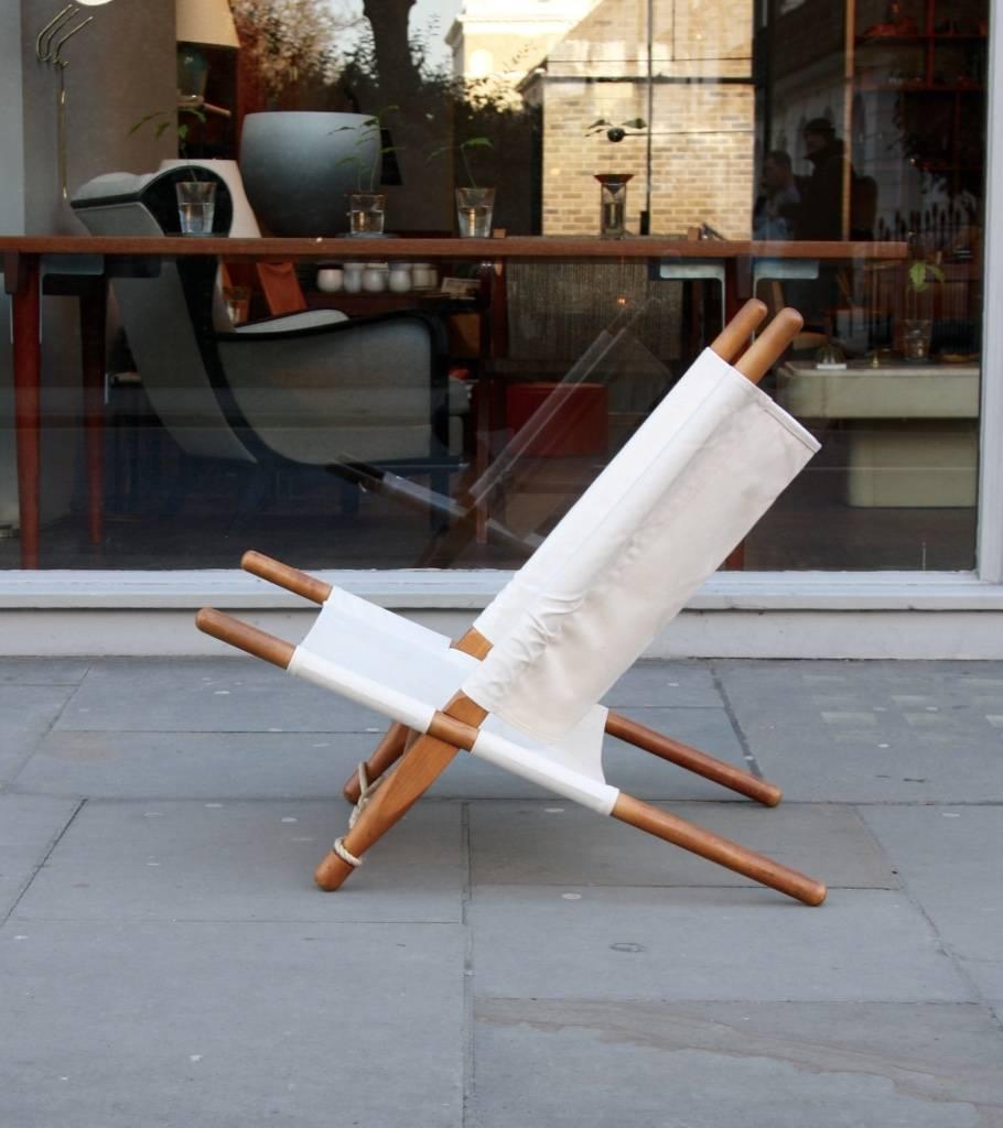 Based on the mobile and transportable furniture developed for military campaigns, the 'Saw Chair' has become a great representative piece of Danish Modern design. Designed and made in the 1960s. The chair is made up of interlocking beech poles and