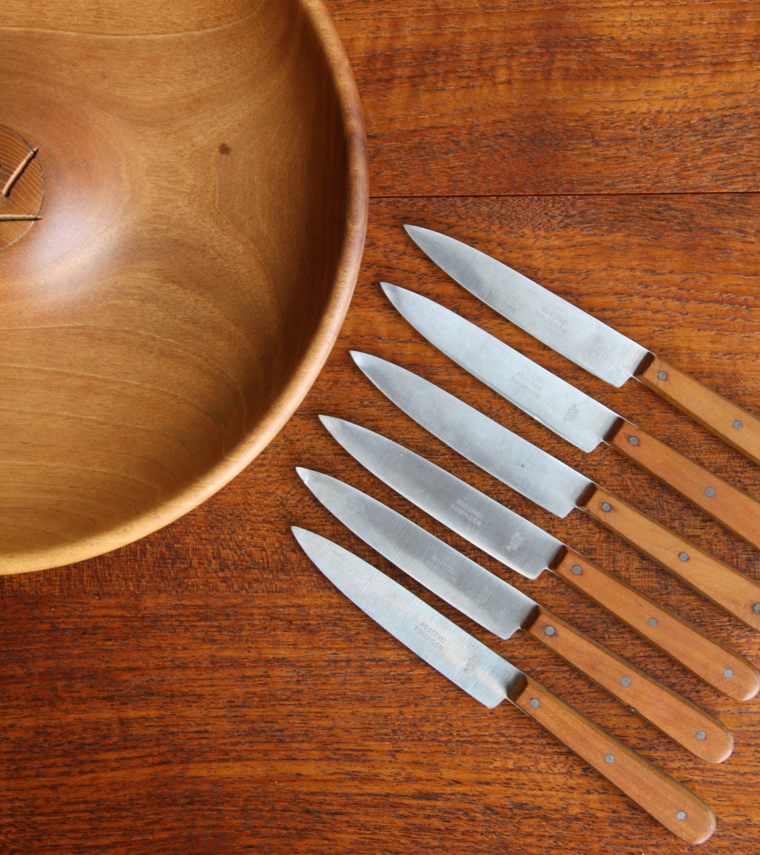 Stainless Steel Carl Auböck II Fruit Knife and Bowl Set