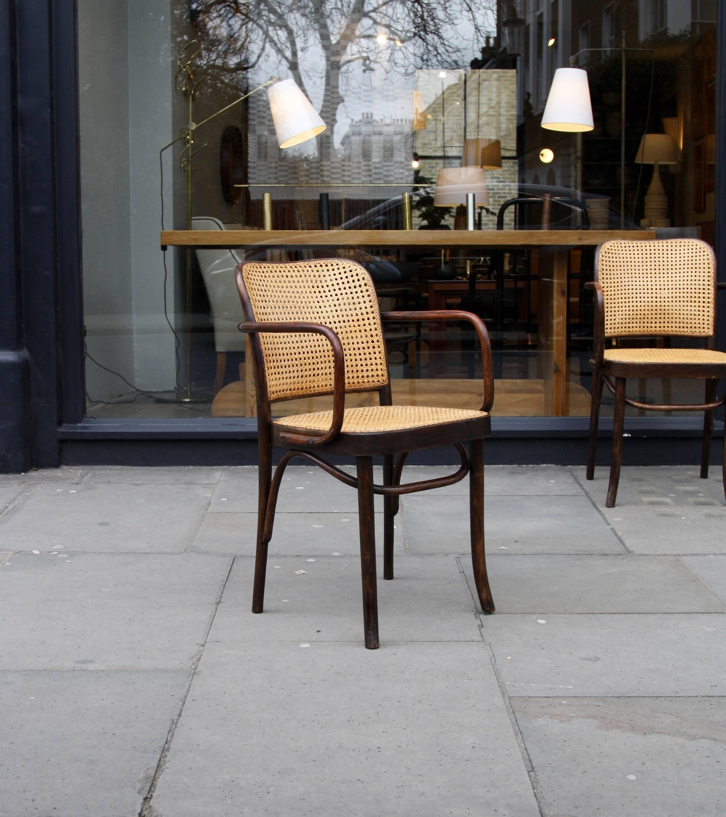 Cane Josef Frank and Josef Hoffmann Pair of No.811 Thonet Chairs
