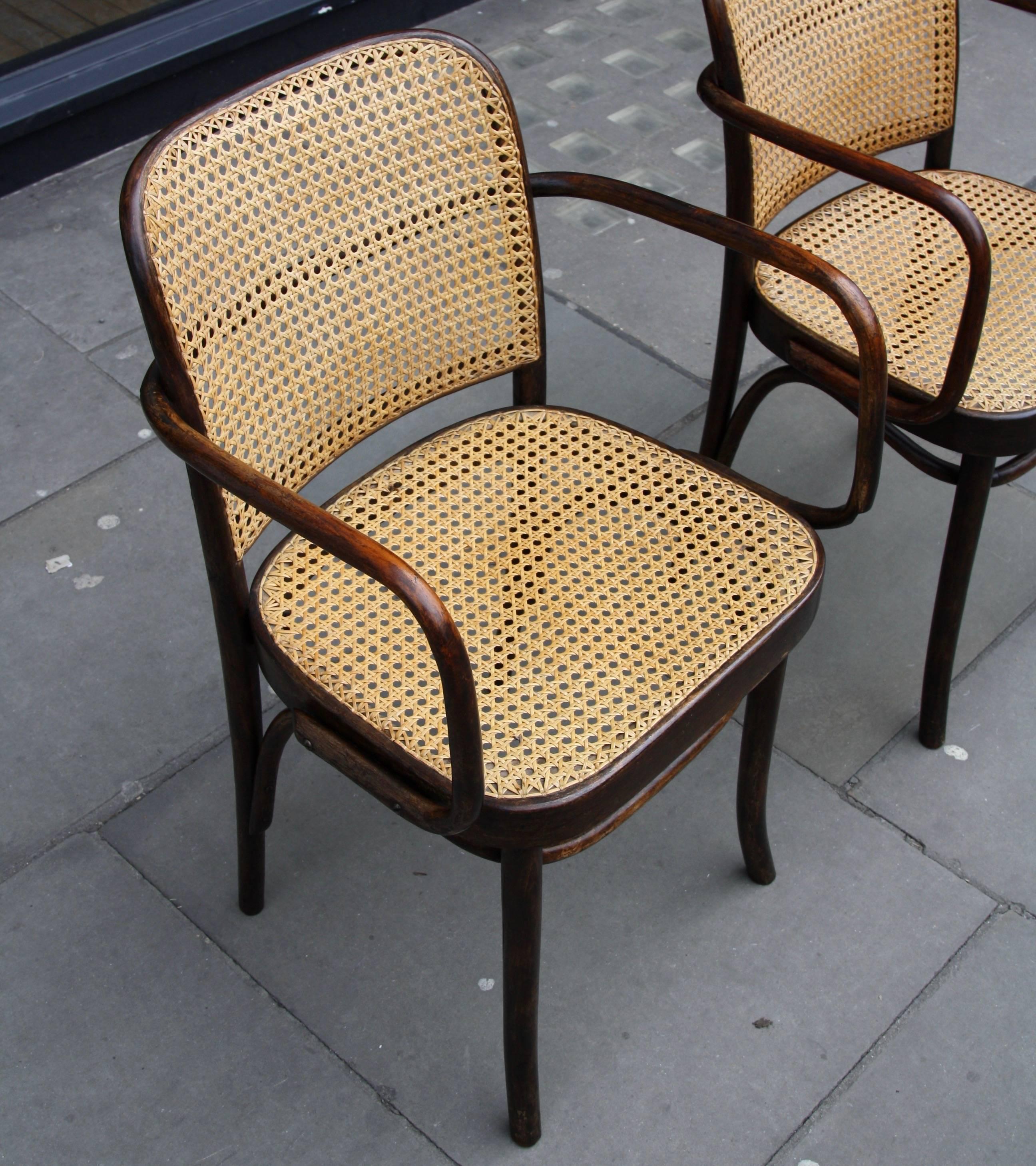 Josef Frank and Josef Hoffmann Pair of No.811 Thonet Chairs In Good Condition In London, GB