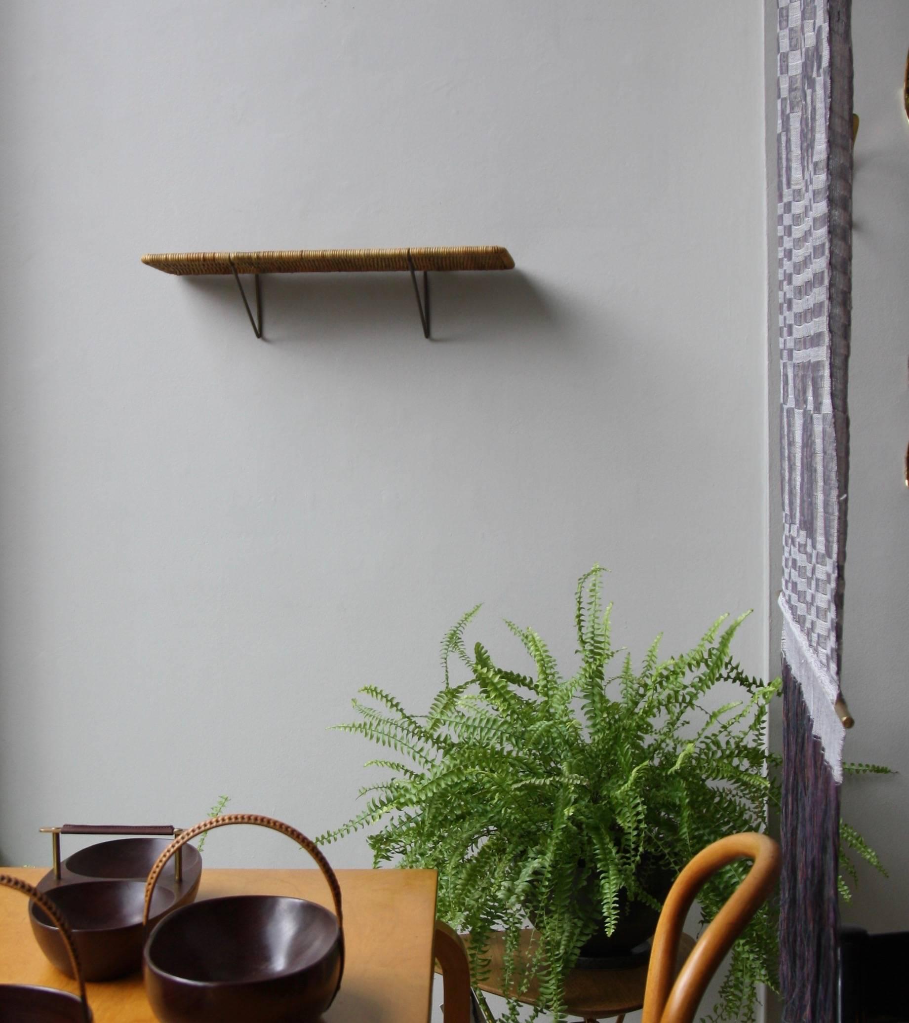 wicker floating shelves