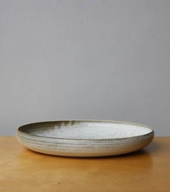 Kasper Würtz One off Large Shallow Bowl White and Brown Glaze