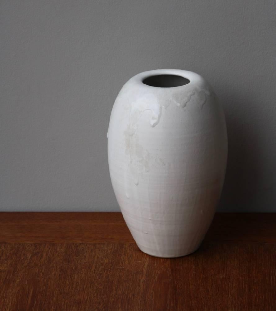 Danish Kasper Würtz Medium Tall Vase White Glaze