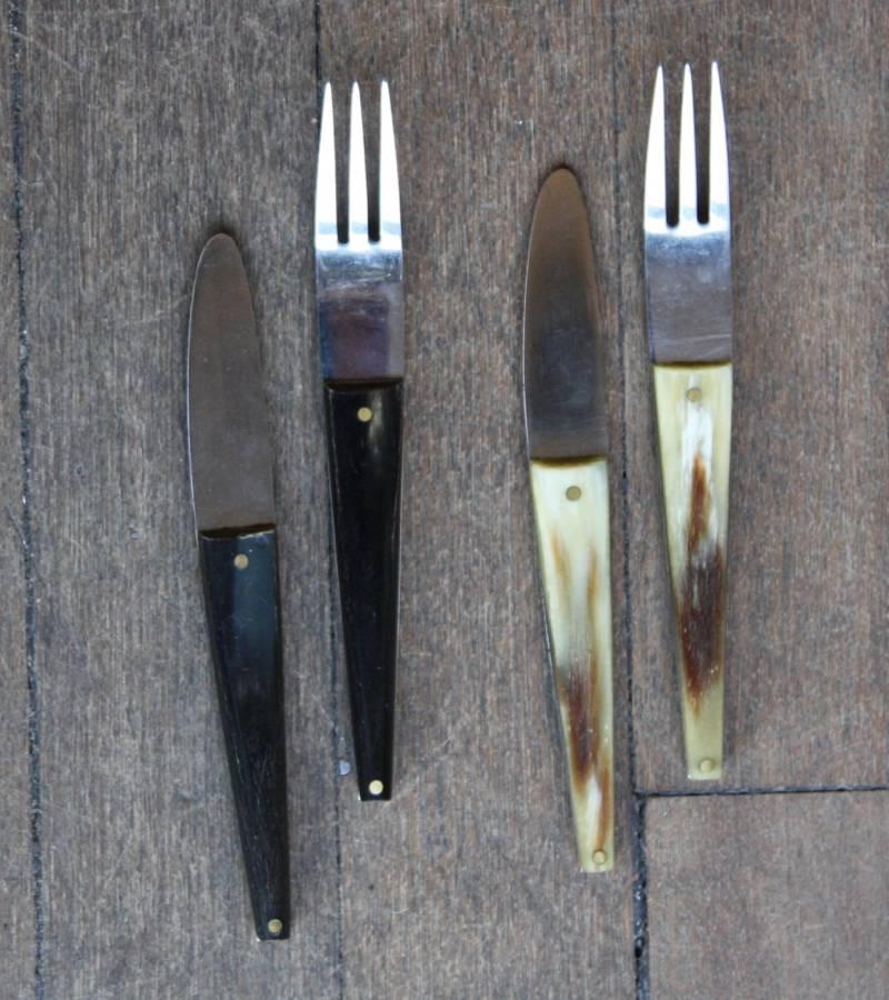 Mid-20th Century Carl Auböck Set of Two Forks and Knives #2