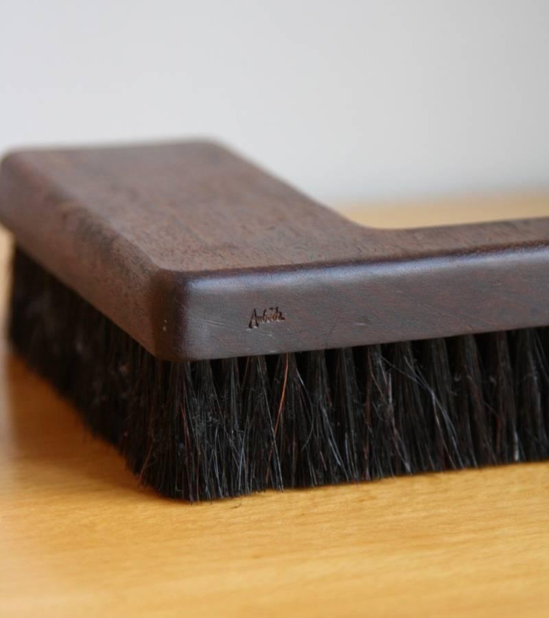 20th Century Carl Auböck III, 1960s, Alphabetical 'L' Shaped Walnut Clothes Brush For Sale