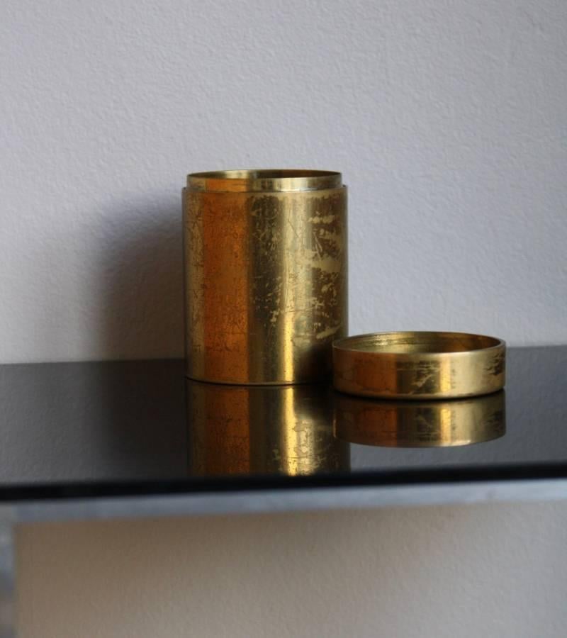 Carl Auböck Cylindrical Brass Pot In Good Condition In London, GB