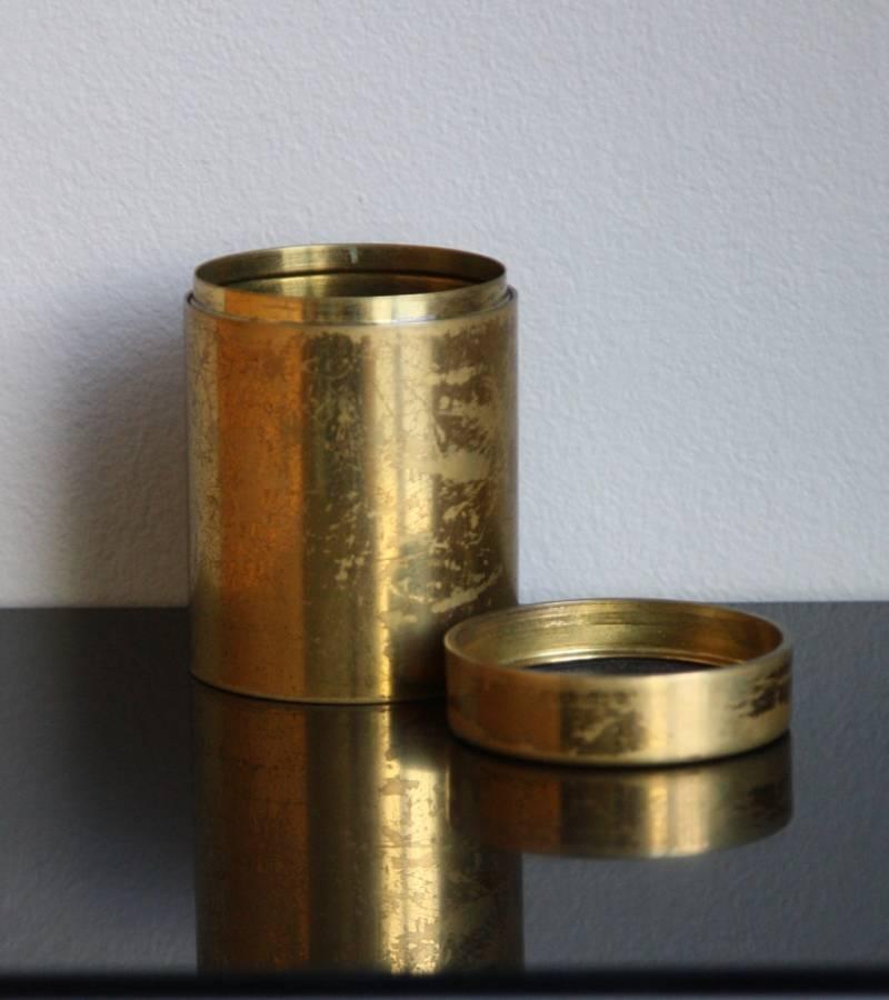 Polished Carl Auböck Cylindrical Brass Pot