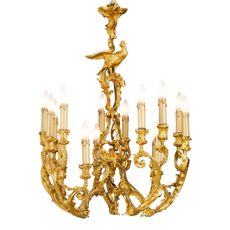Rococo Revival Bronze Chandelier at 1stDibs