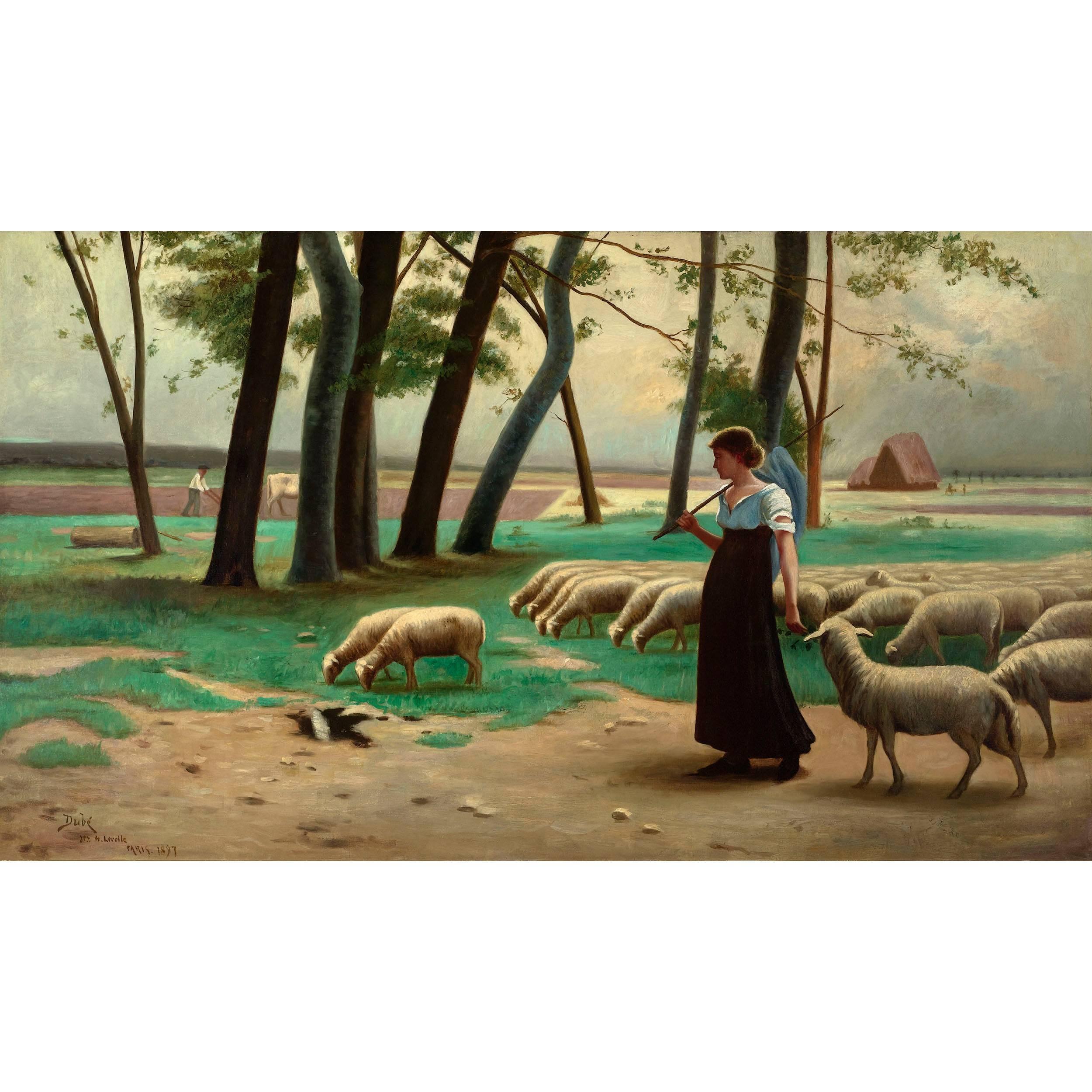 La Gardienne de Moutons by Louis-Théodore Dubé