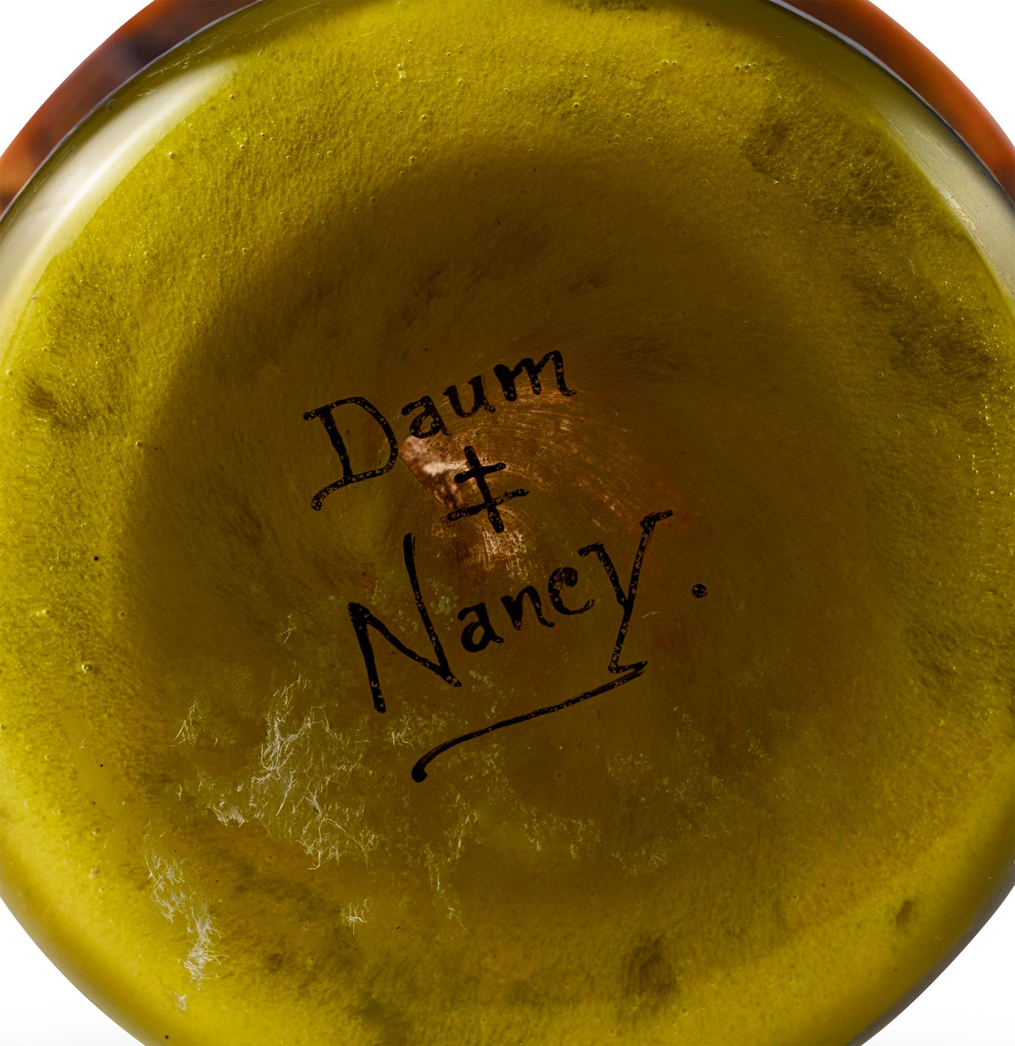 European Daum Nancy Paysage d’Hiver Vase For Sale