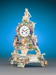 19th Century Porcelain Four Seasons Clock by Meissen