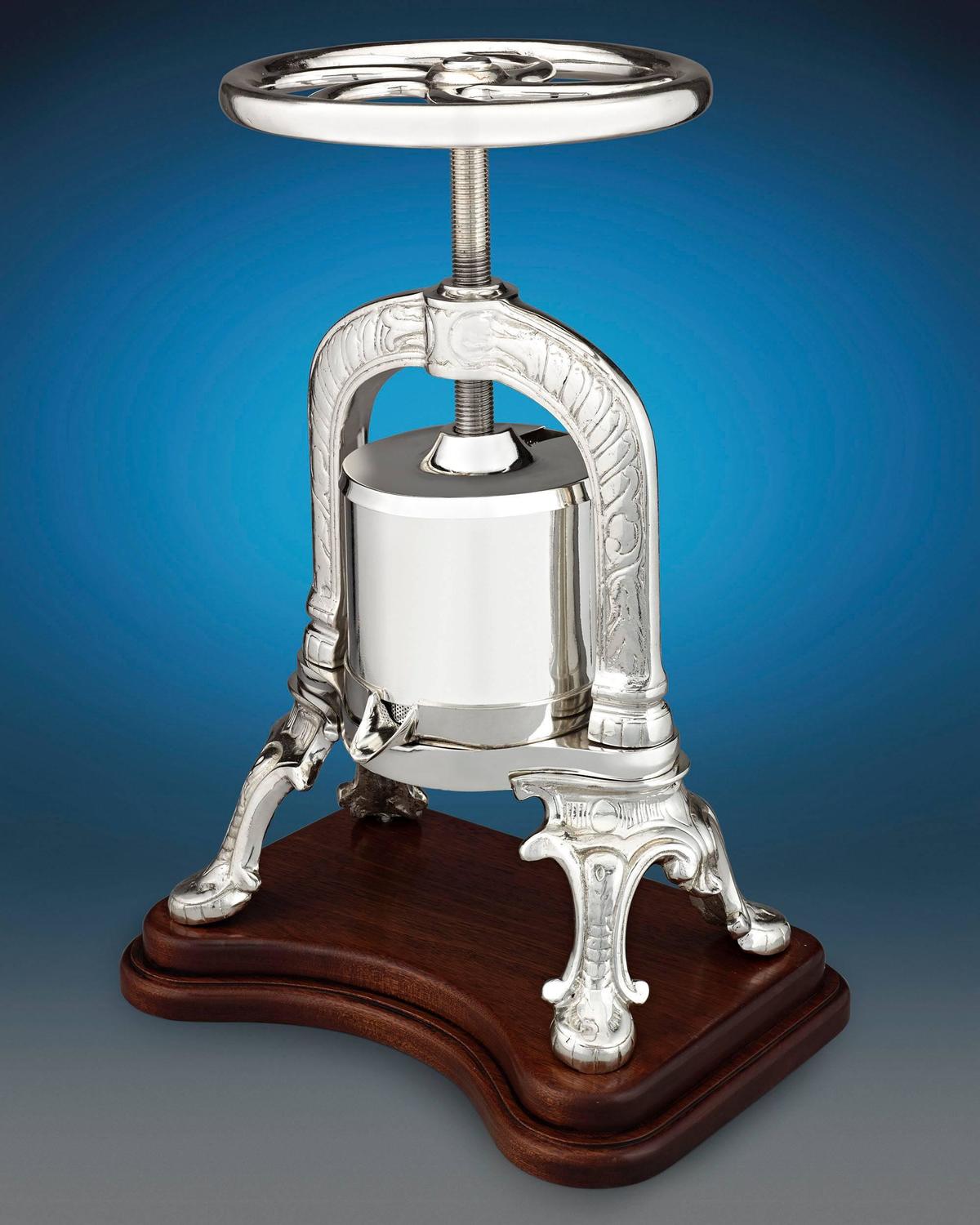 20th Century French Silver Plate Duck Press For Sale at 1stdibs