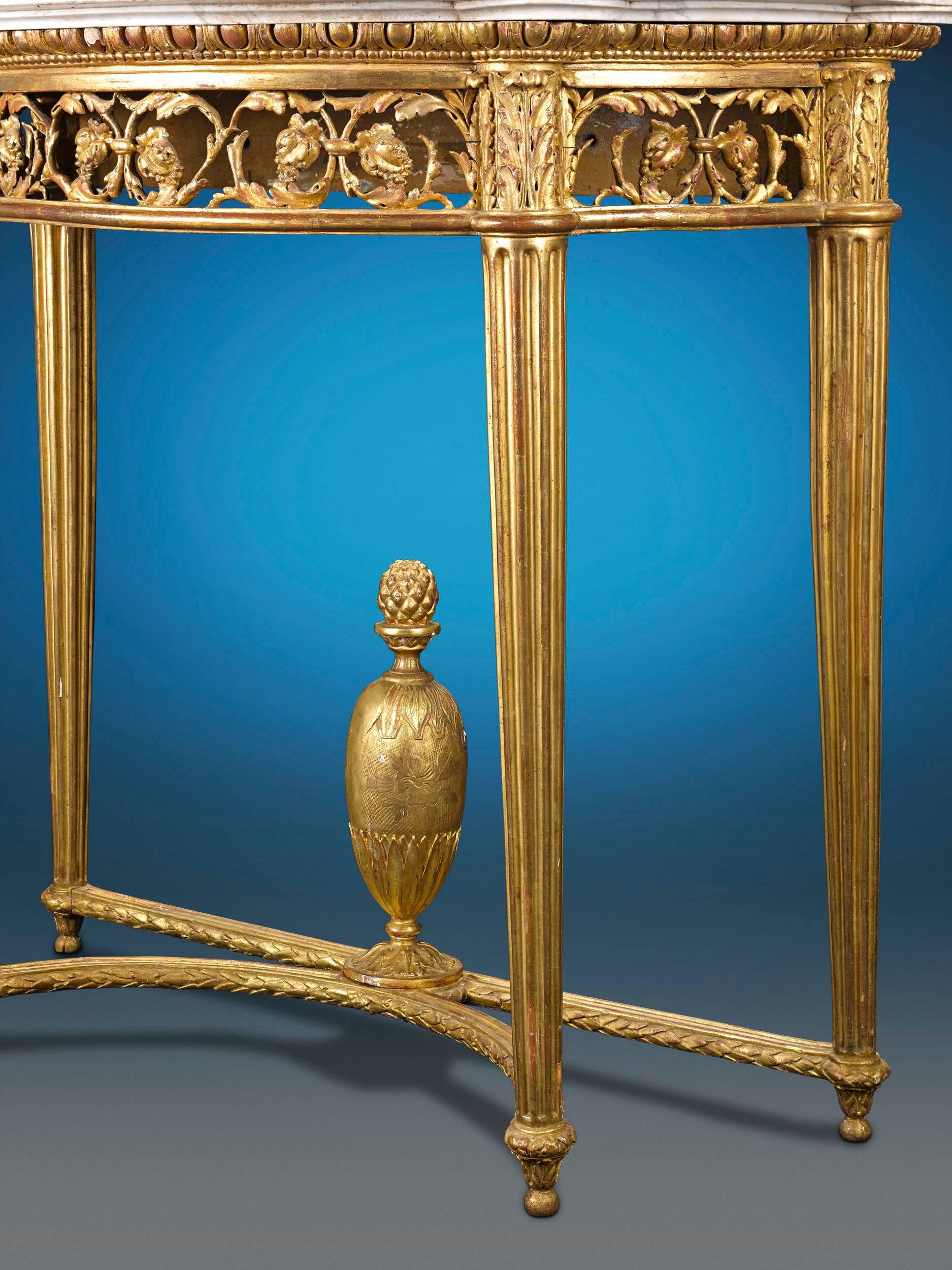 French 19th Century Louis XVI Style Giltwood Console Table