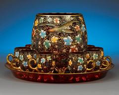 19th Century Moser Punch Bowl Set