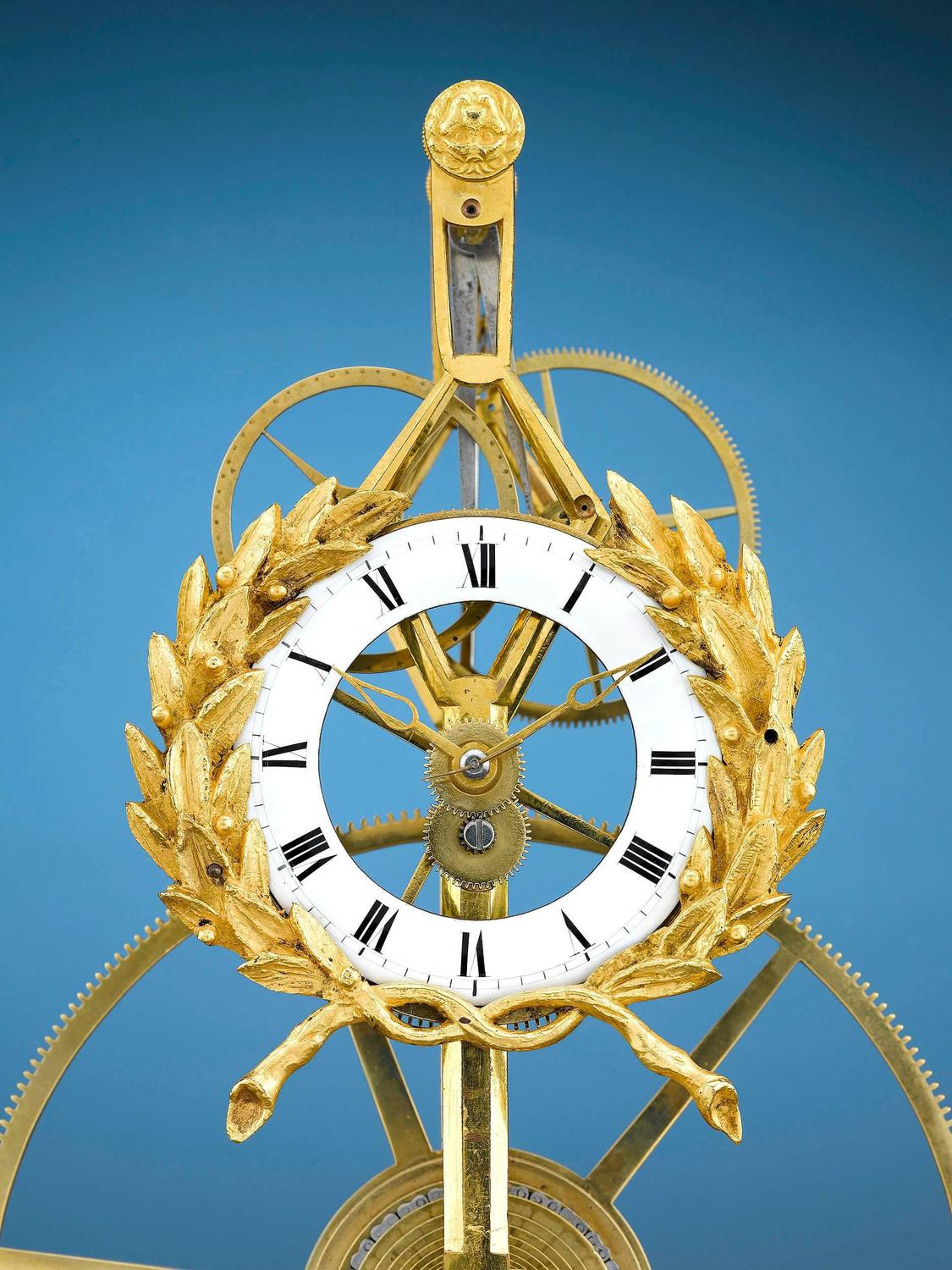 19th Century Great Wheel Skeleton Clock For Sale at 1stdibs