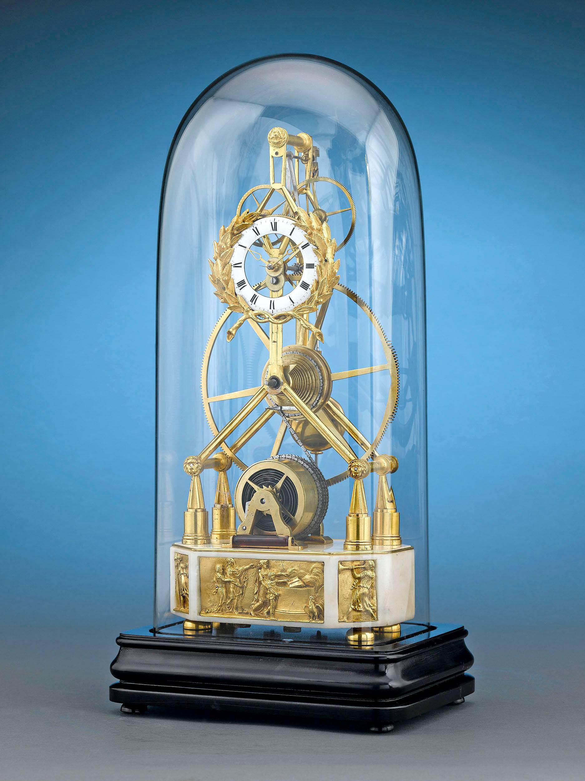 French 19th Century Great Wheel Skeleton Clock