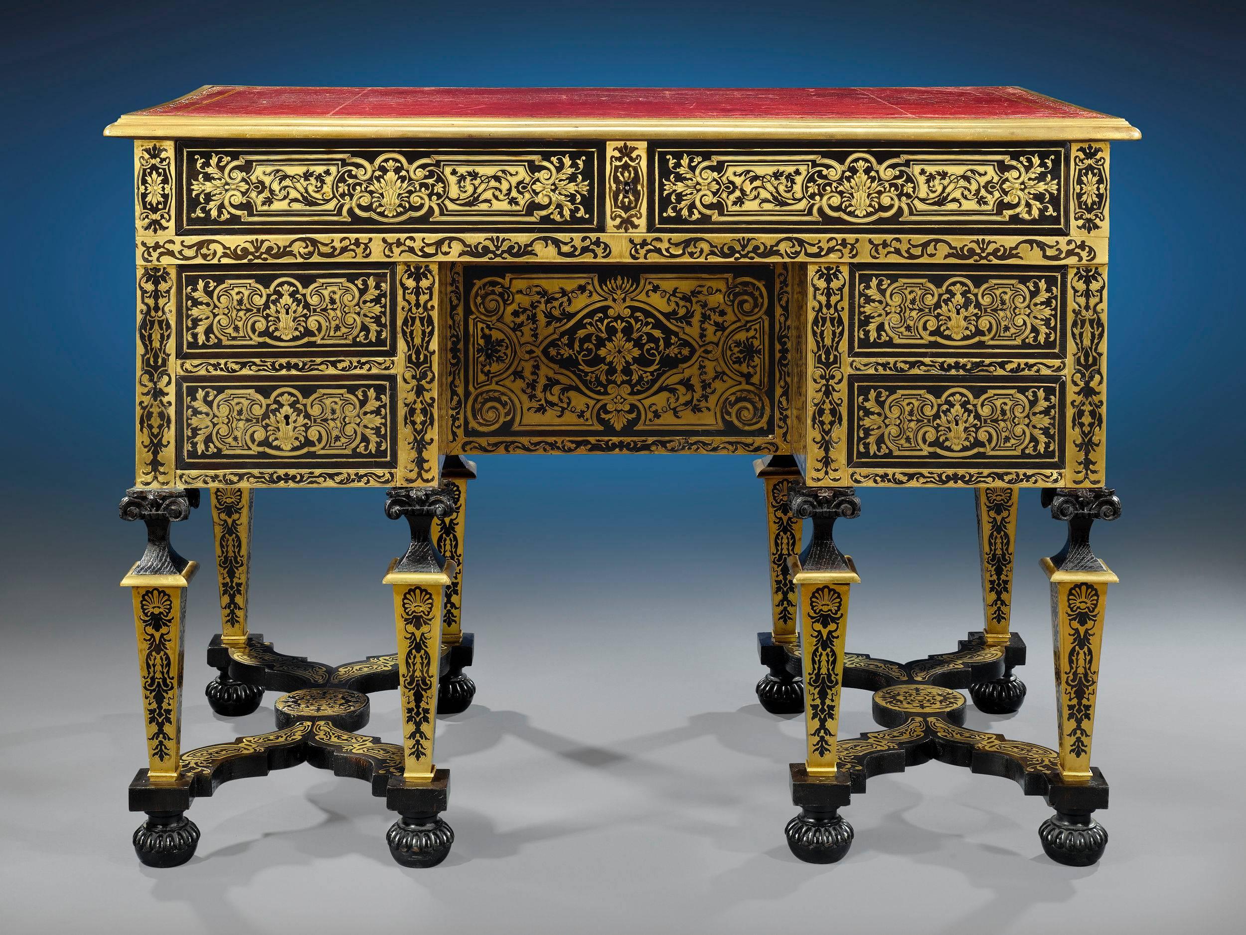 Louis XIV 19th Century French Boulle Marquetry Desk