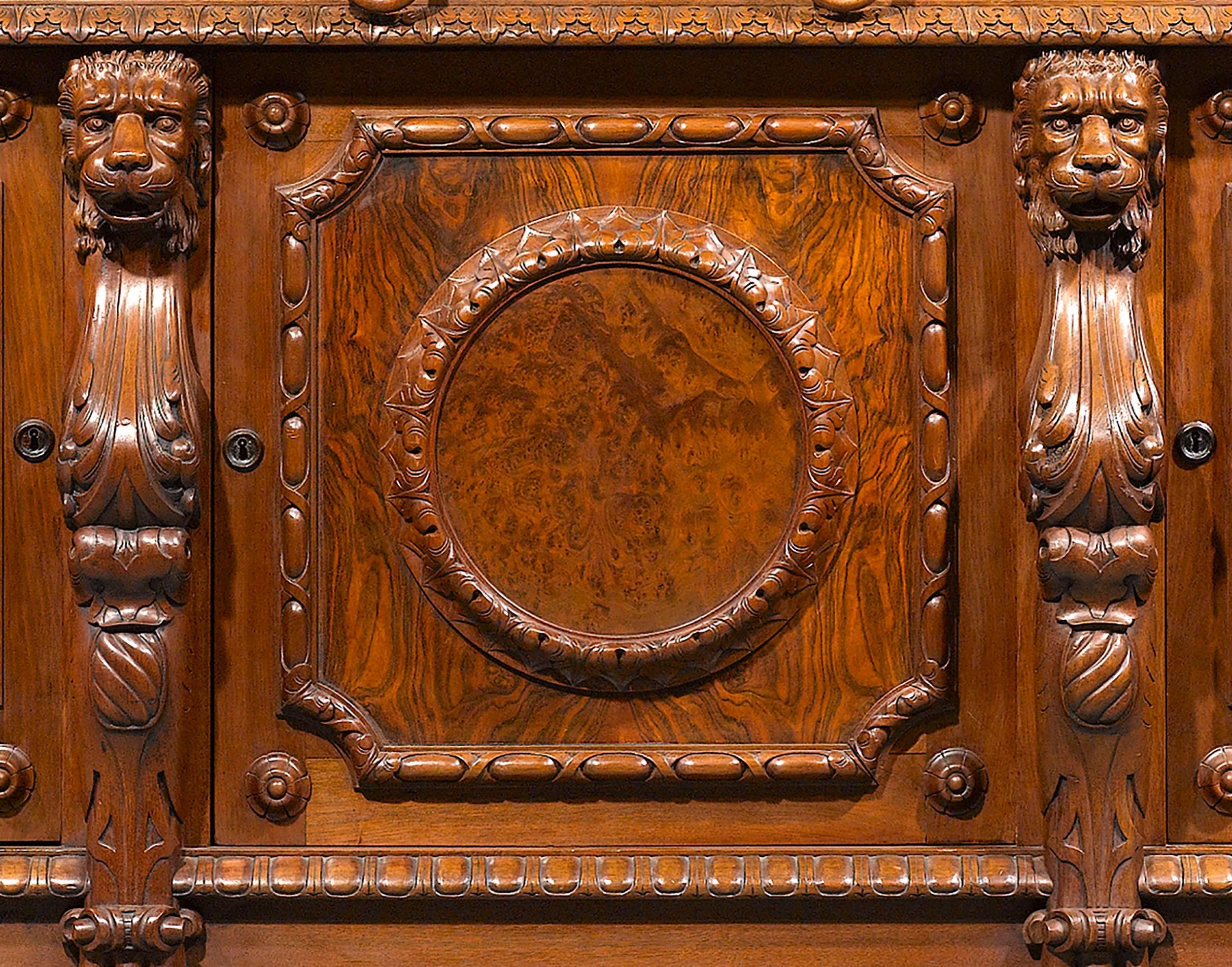 Renaissance 19th Century American Walnut Sideboard