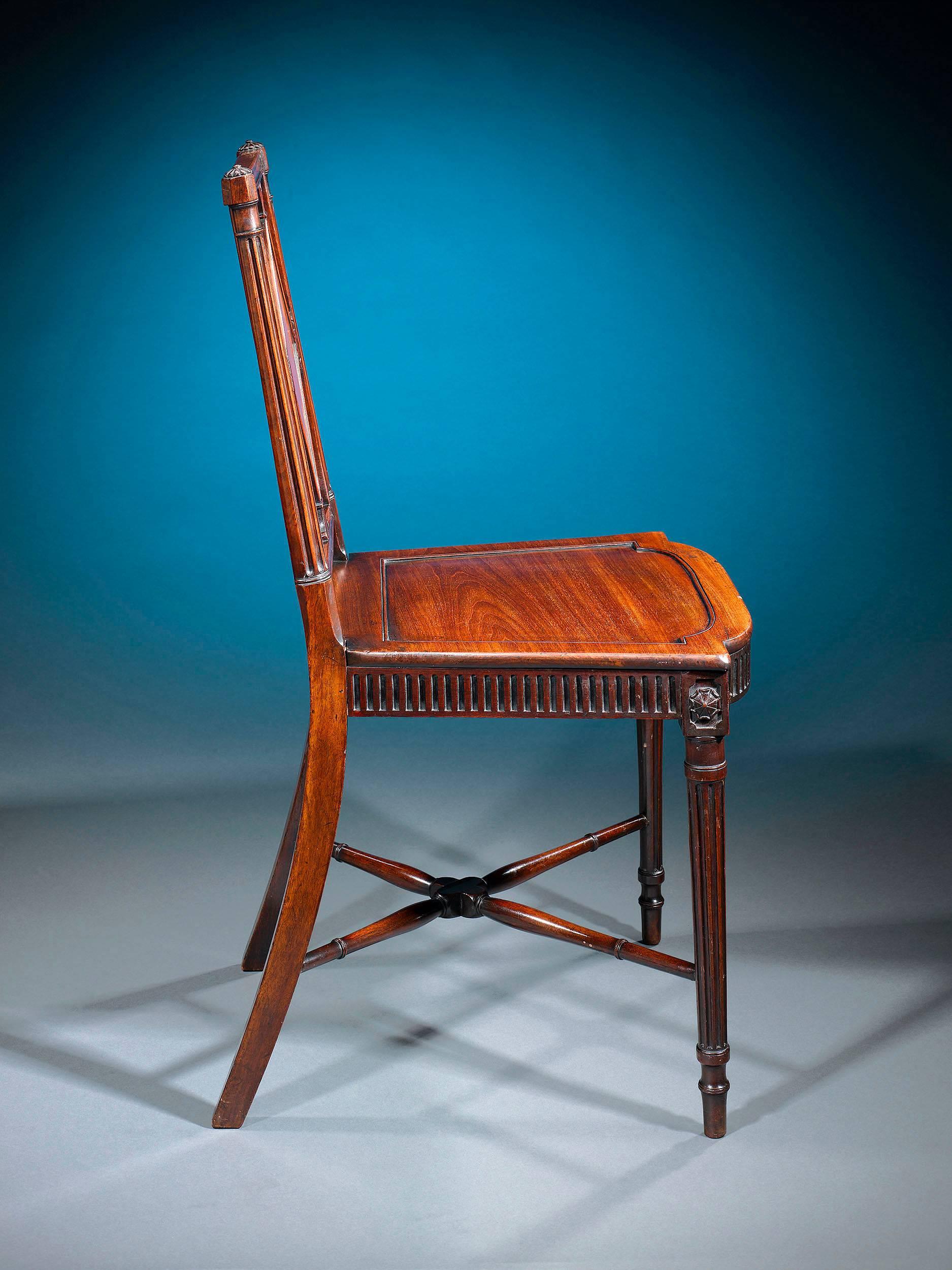 European George III Mahogany Hall Chairs
