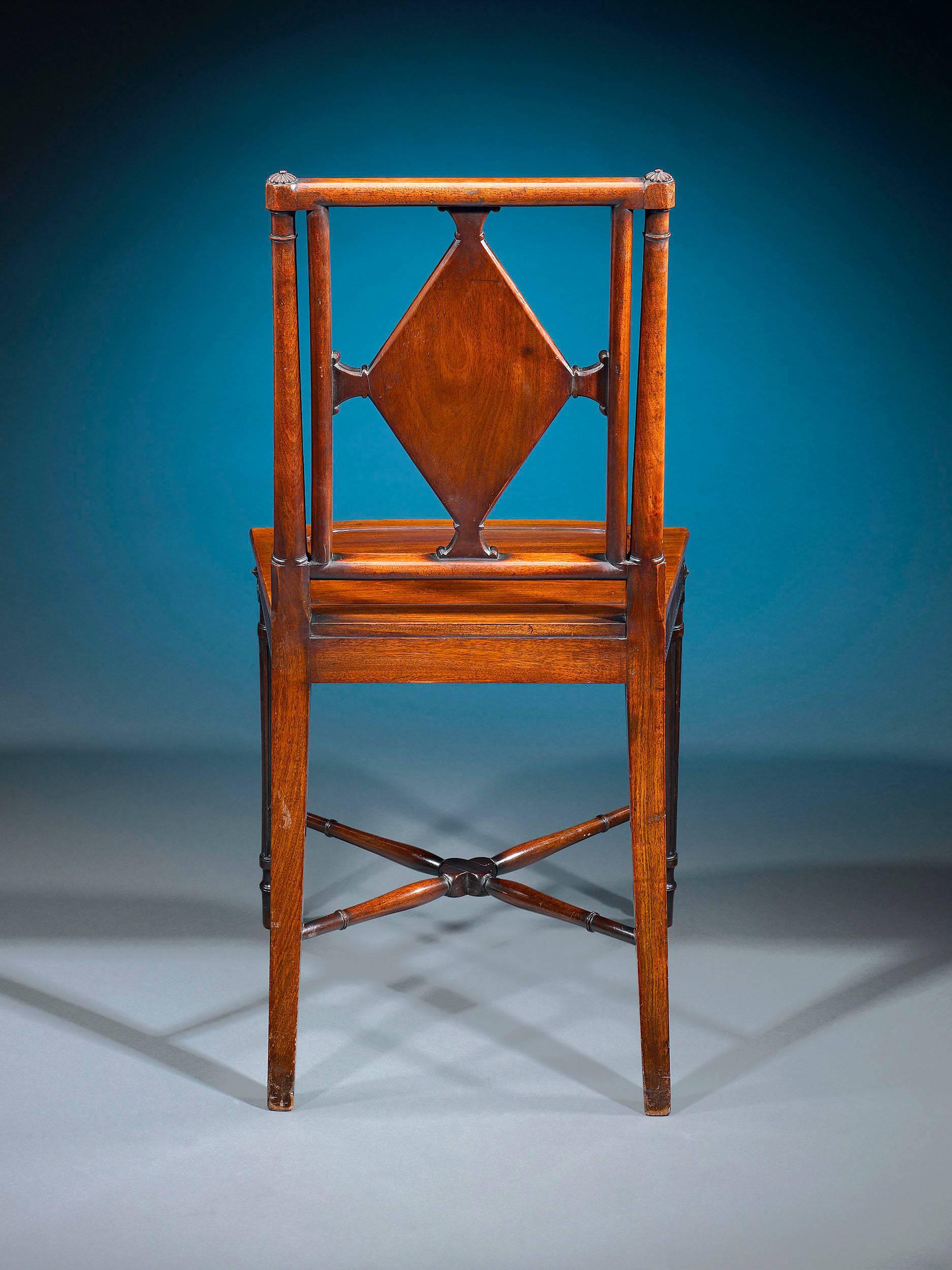 George III Mahogany Hall Chairs In Excellent Condition In New Orleans, LA