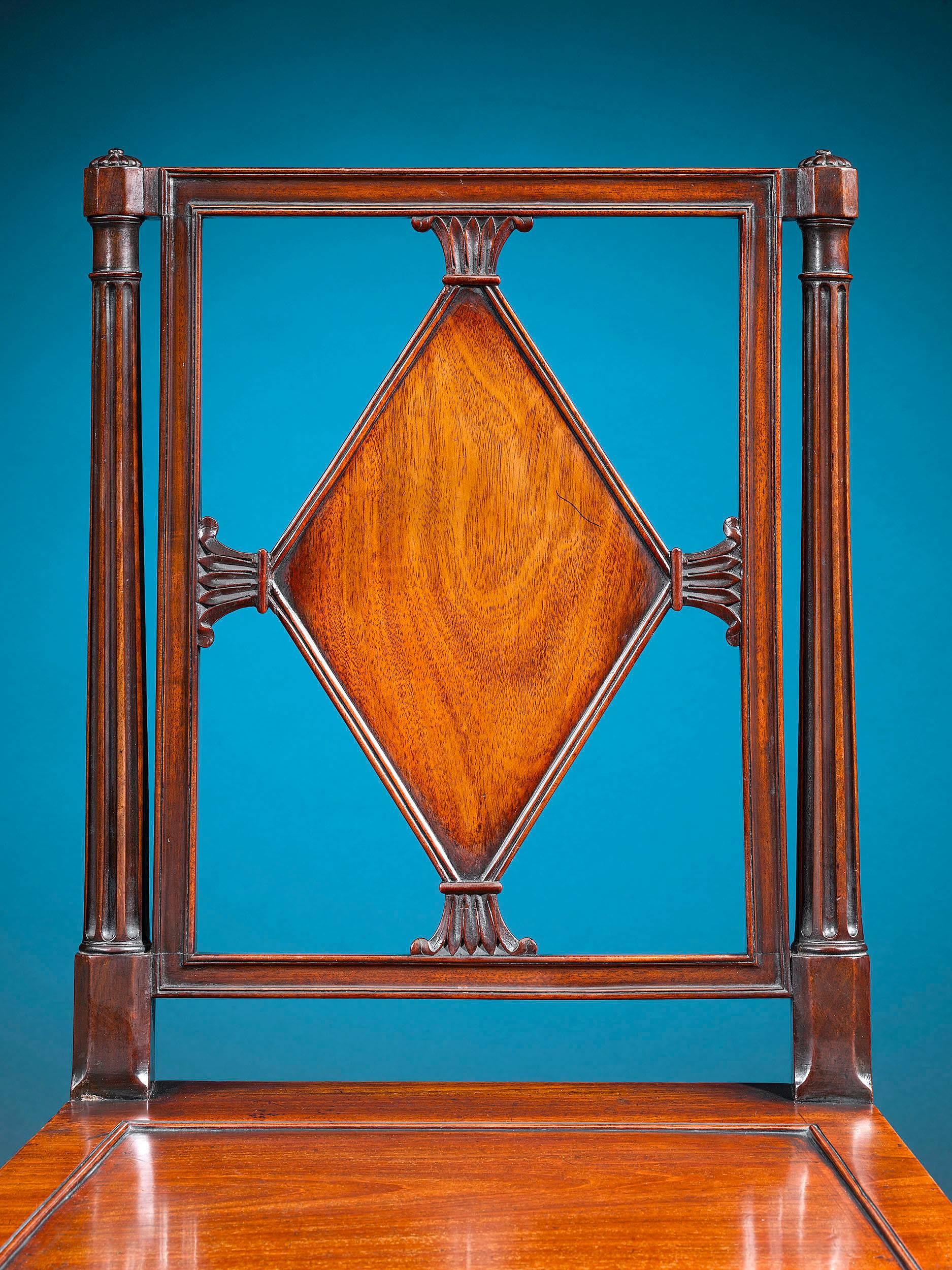 18th Century and Earlier George III Mahogany Hall Chairs