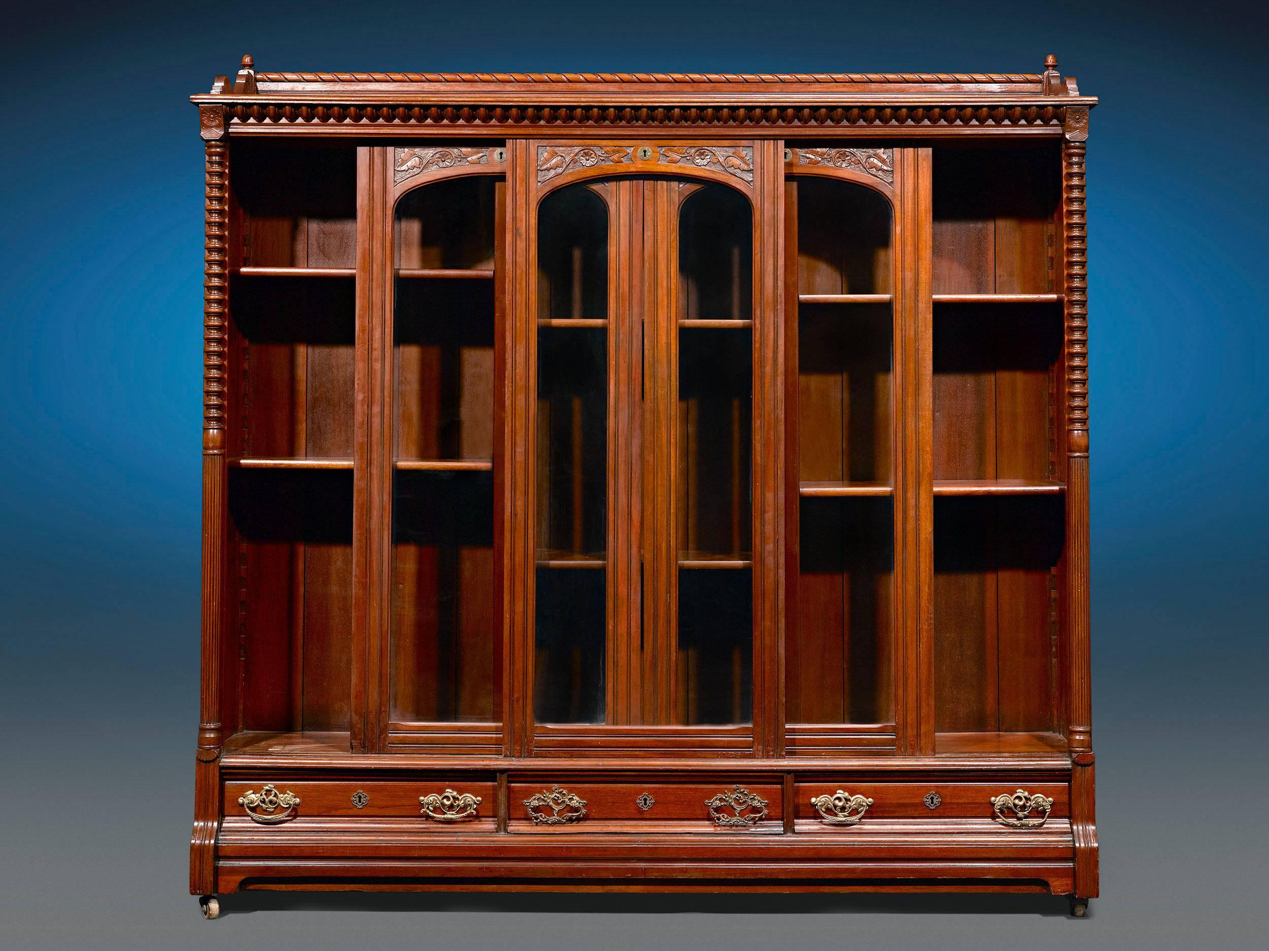 Victorian English Mahogany Bookcase