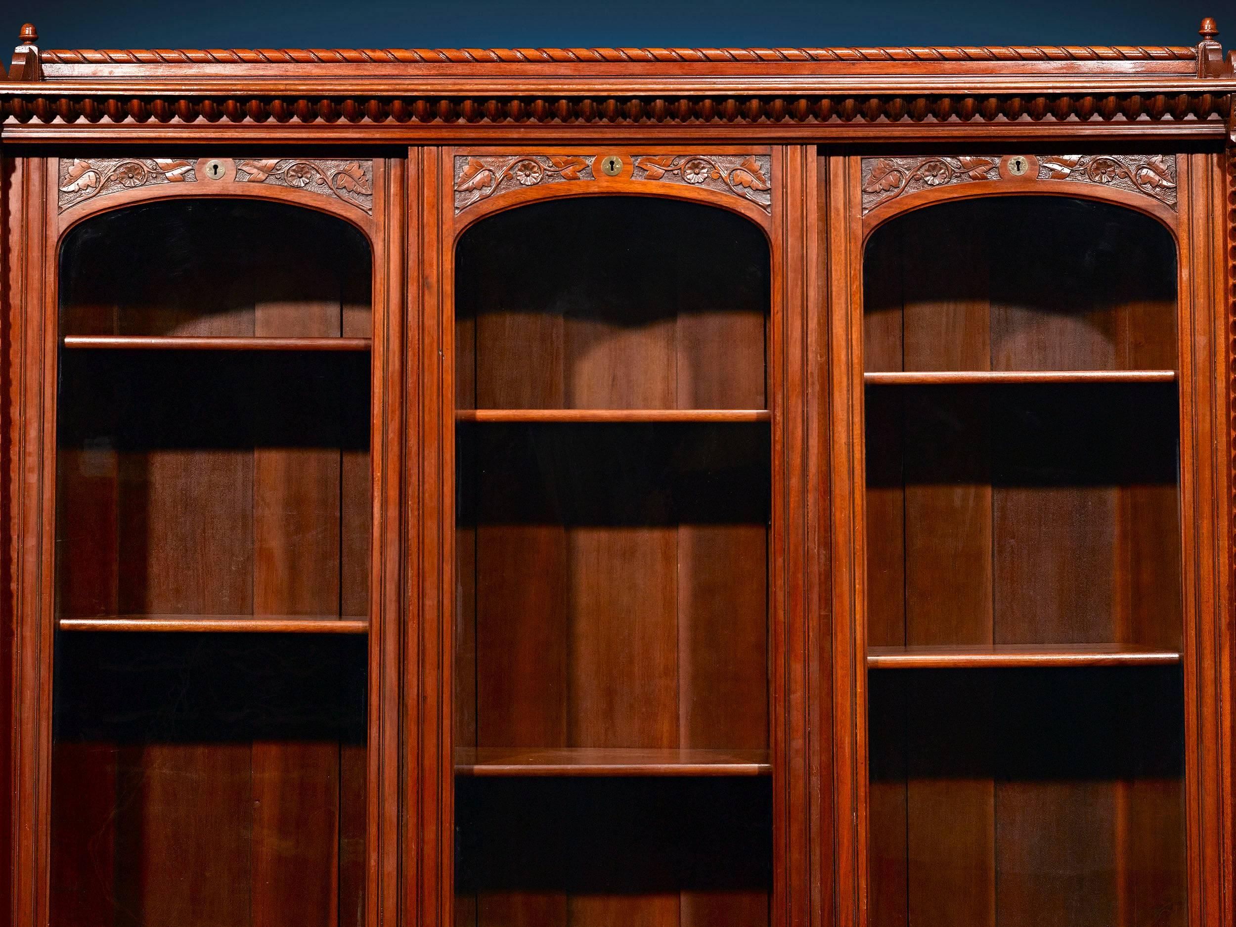 European English Mahogany Bookcase