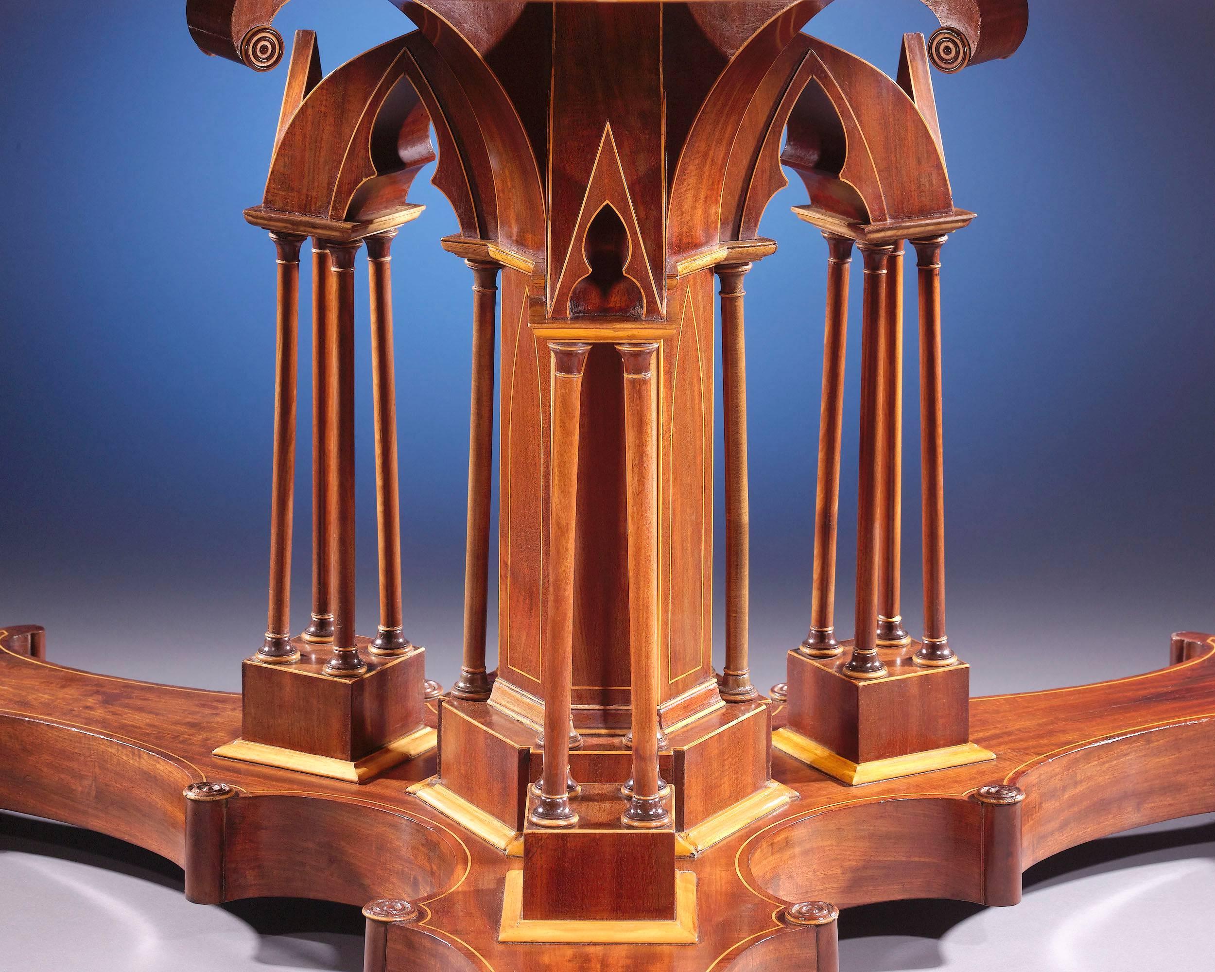 Charles X Mahogany Drum Table by Alphonse Giroux et Cie