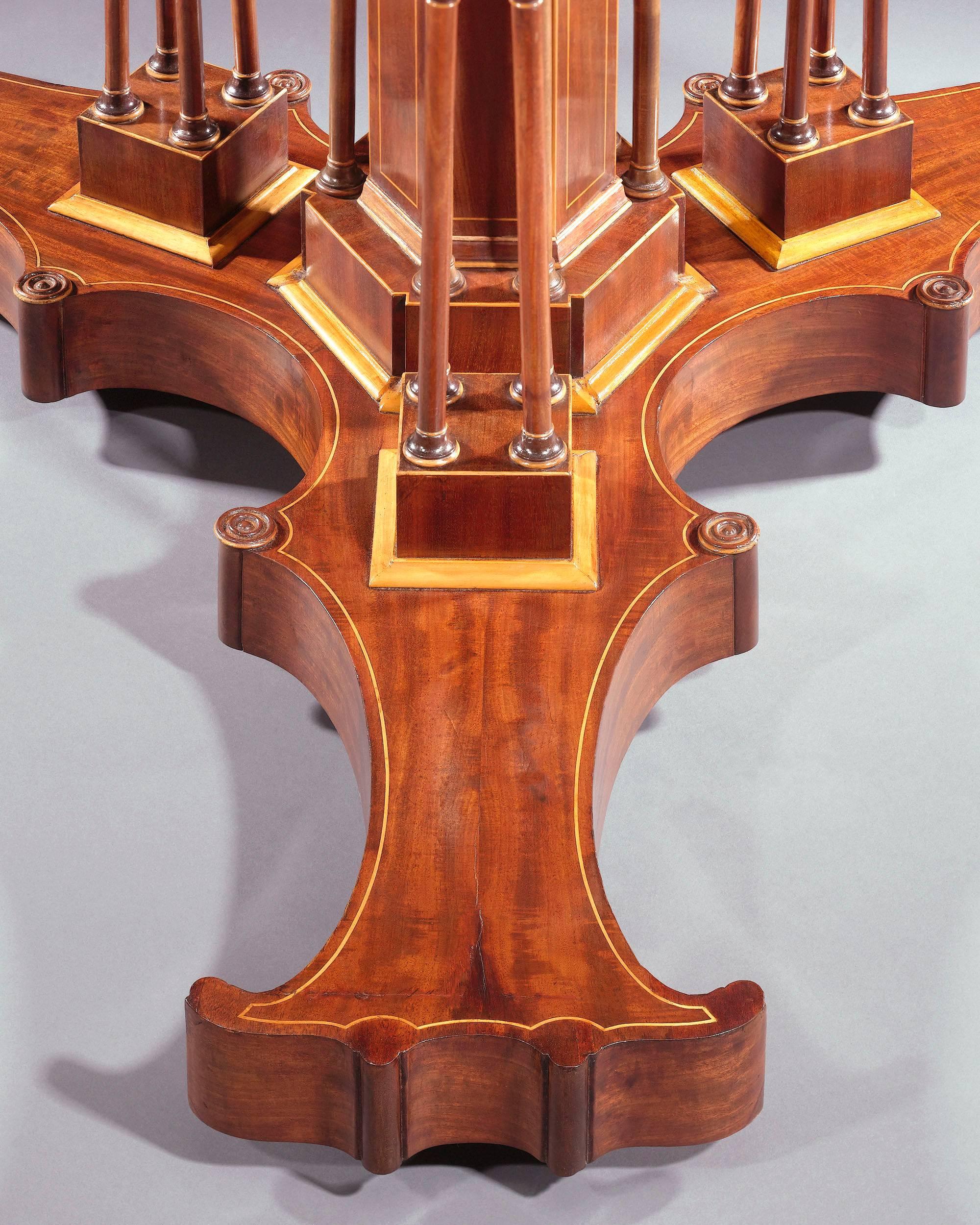 French Mahogany Drum Table by Alphonse Giroux et Cie