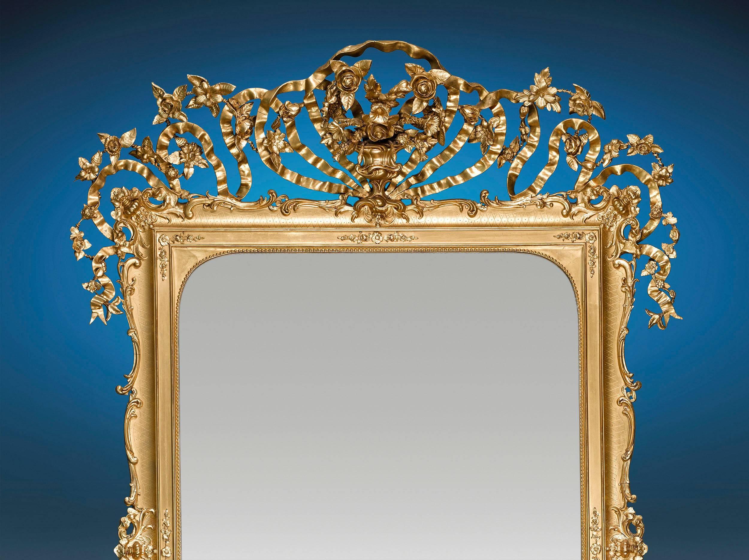 French Napoleon III Pair of Giltwood Mirrors