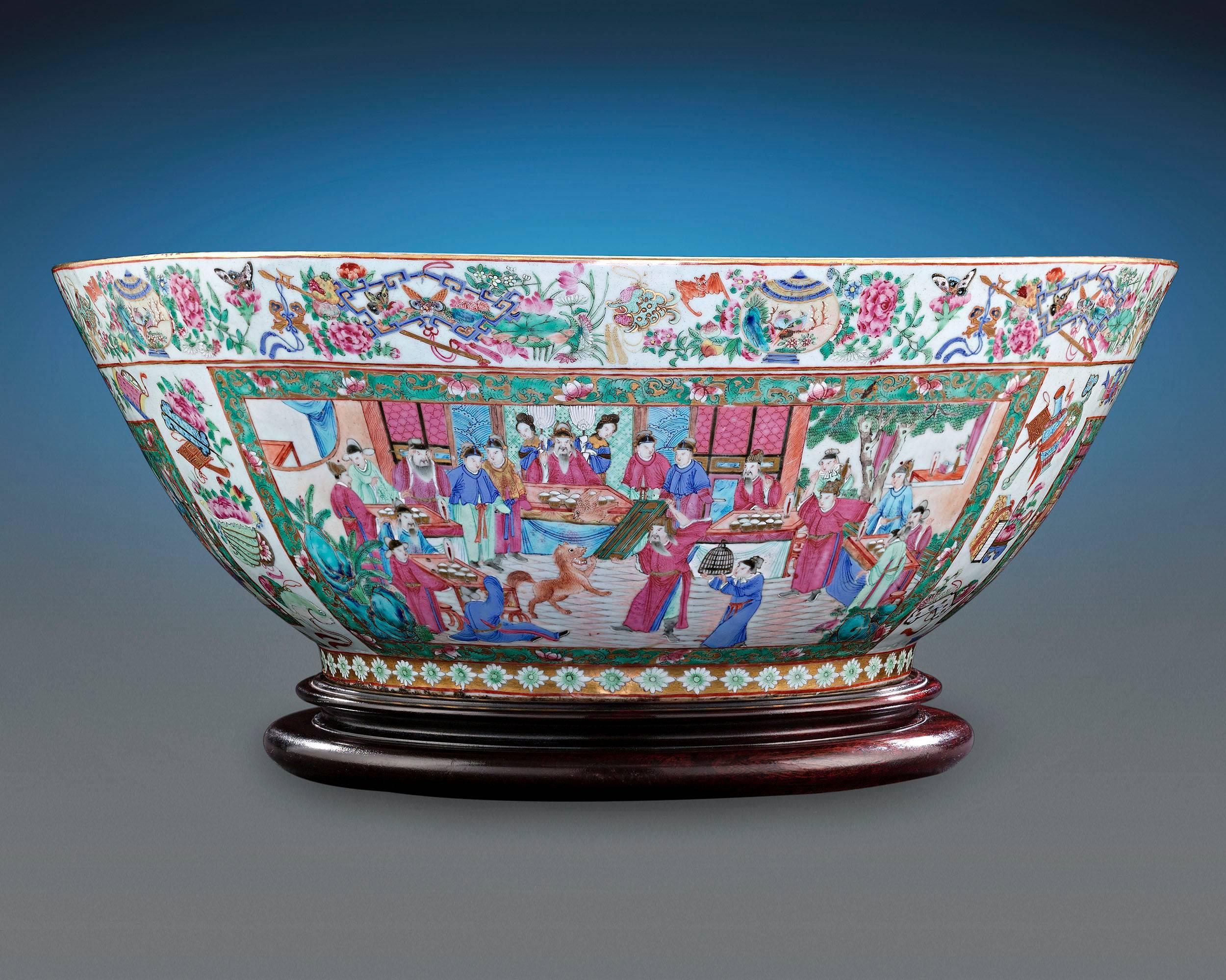 Meiji Chinese Rose Medallion Bowl