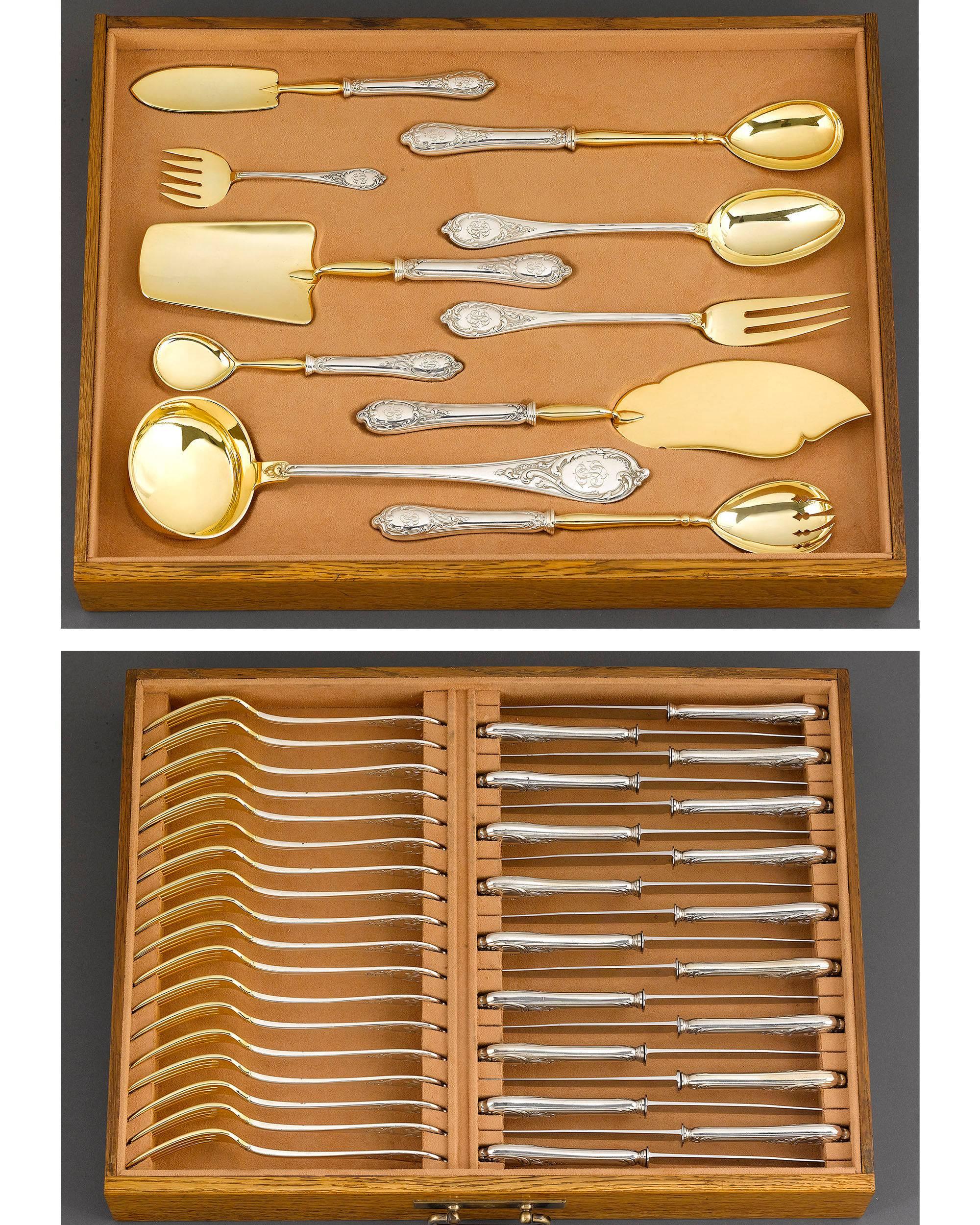 Louis XIV Service de couverts en argent de Fabergé