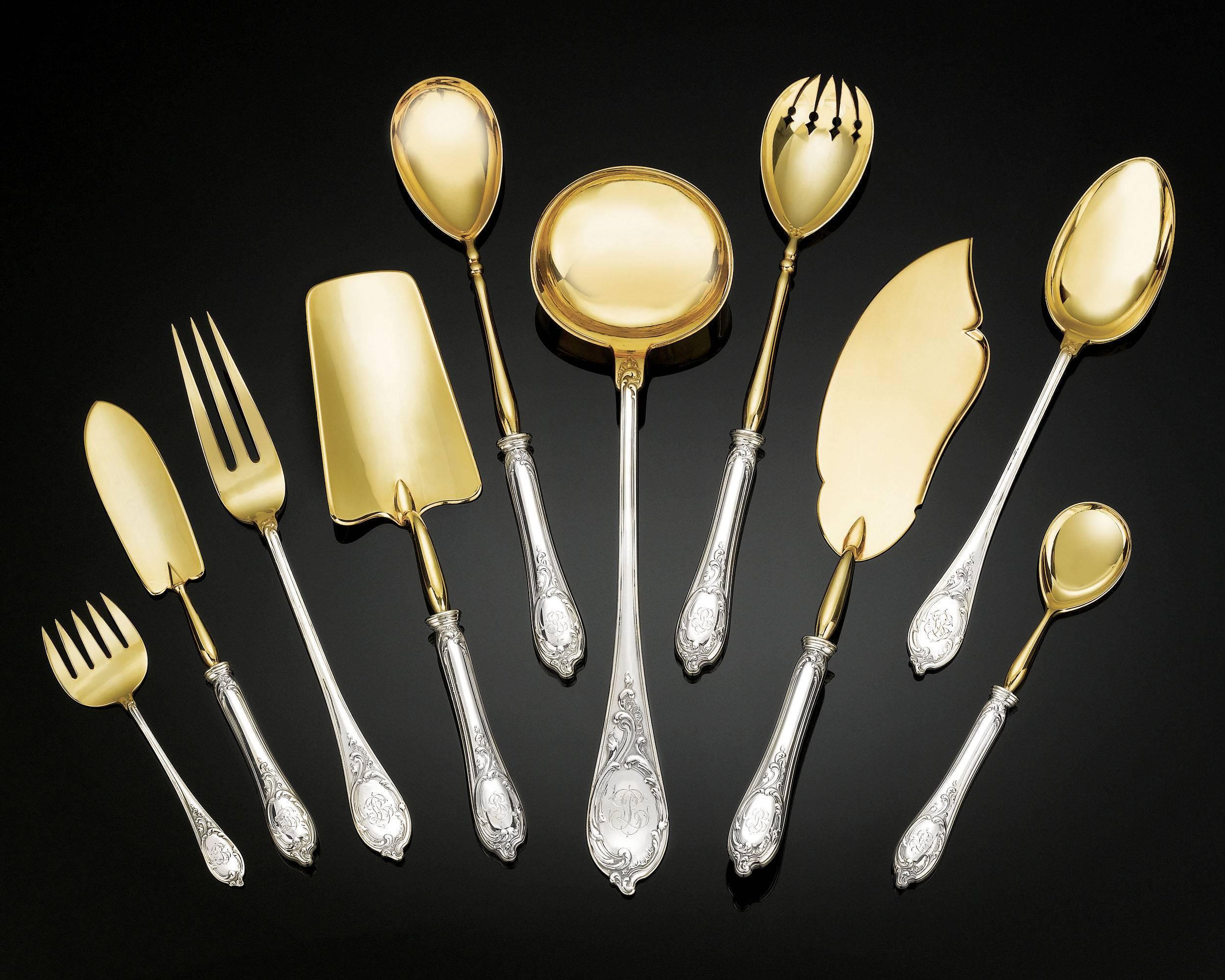 Fabergé Silver Flatware Service In Excellent Condition In New Orleans, LA
