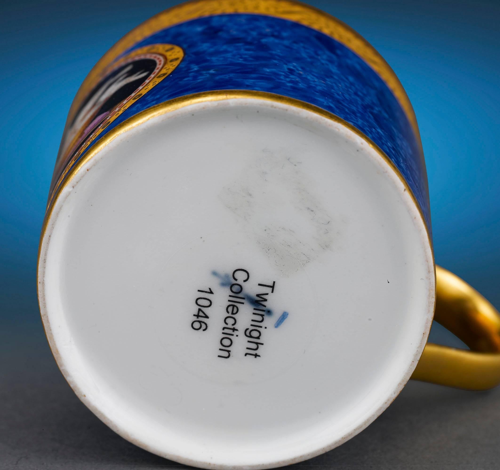 German Berlin Porcelain Micromosaic Cup and Saucer