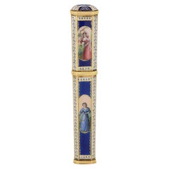 Gold and Enamel Étui with Ladies