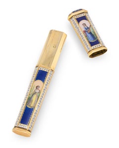 Gold and Enamel Étui with Ladies