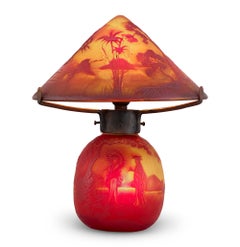 Muller Frères Landscape Cameo Glass Table Lamp