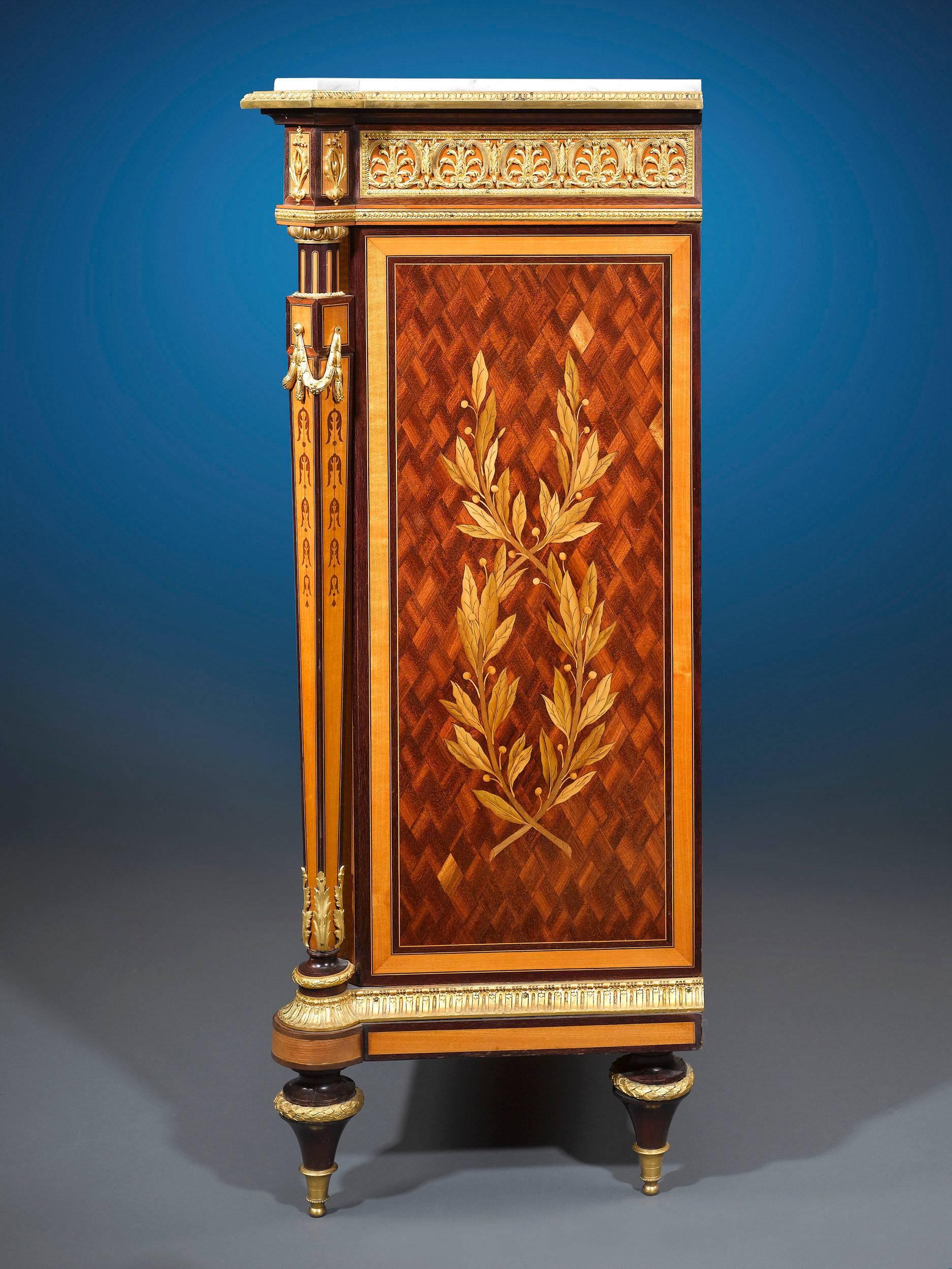 Napoleon III Exceptional Inlaid Cabinets Attributed to Victor Paillard