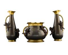 Bronze Jardinière Garniture by Moreau