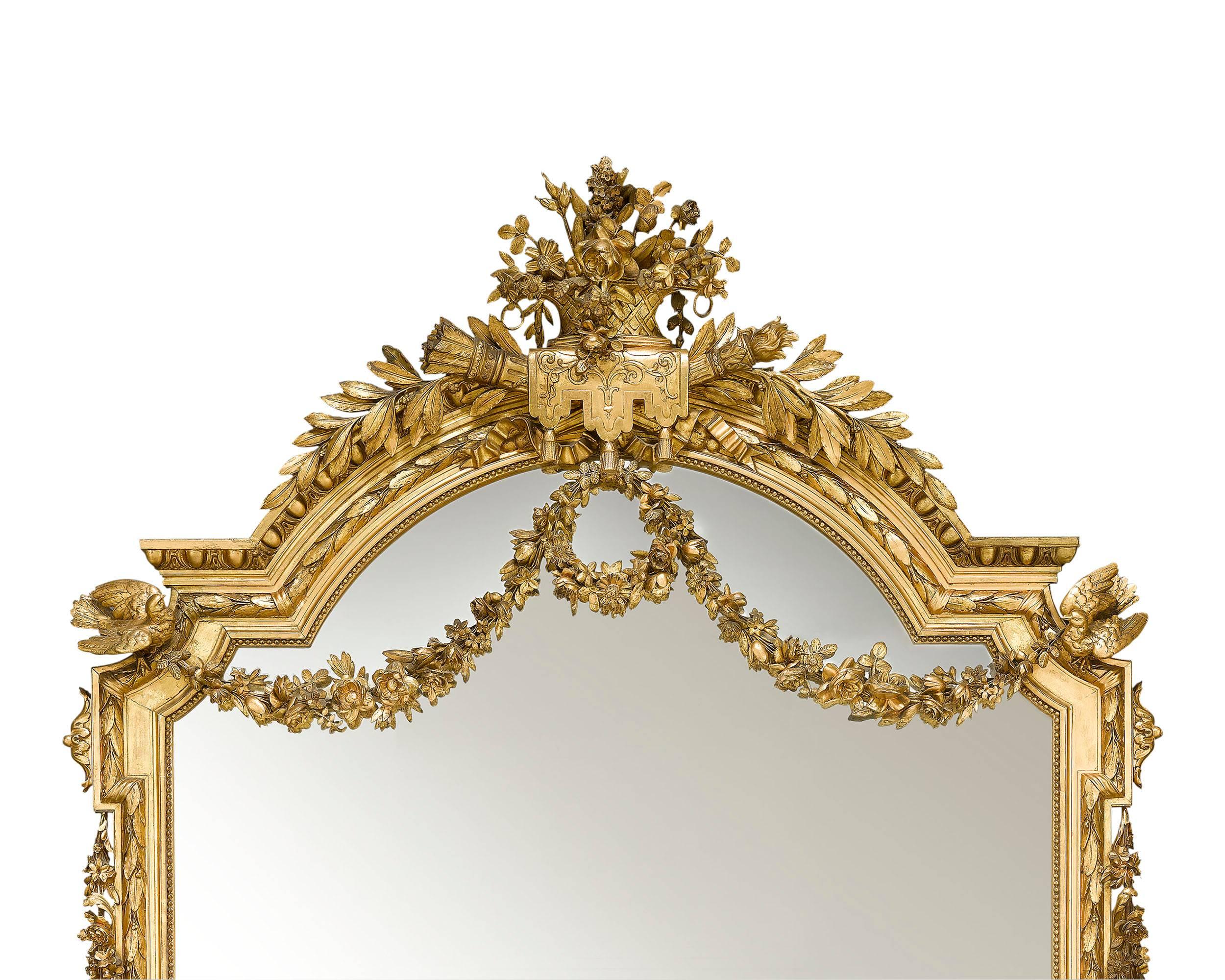 Francese Specchio in legno dorato Napoleone III del XIX secolo in vendita