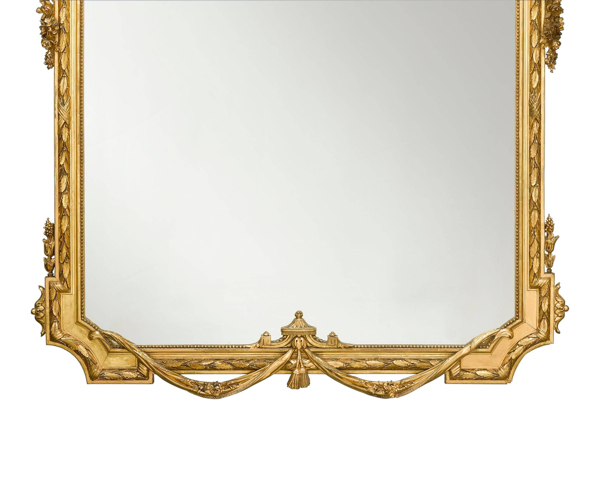 19th Century Napoleon III Giltwood Mirror In Excellent Condition For Sale In New Orleans, LA