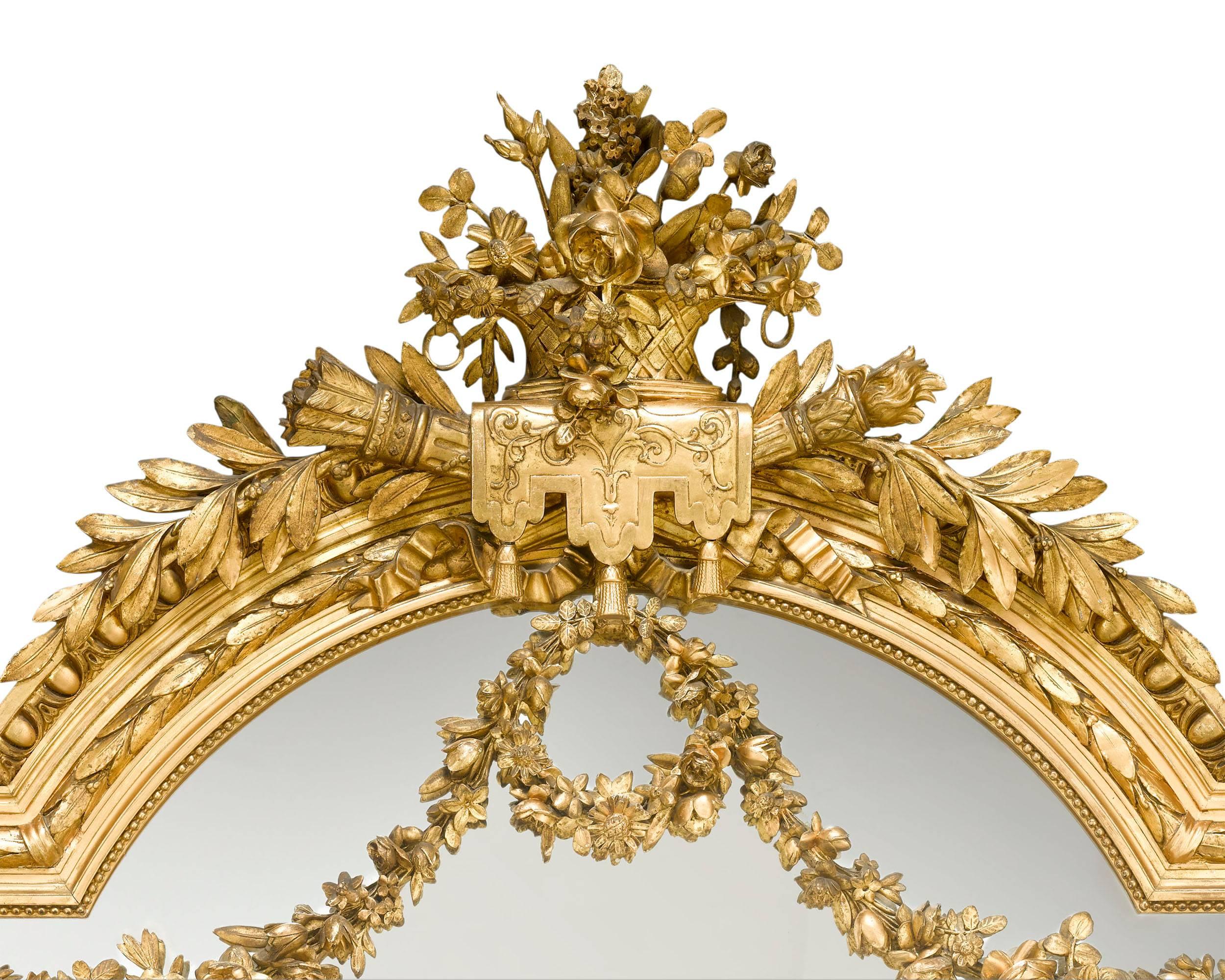 19th Century Napoleon III Giltwood Mirror For Sale 1